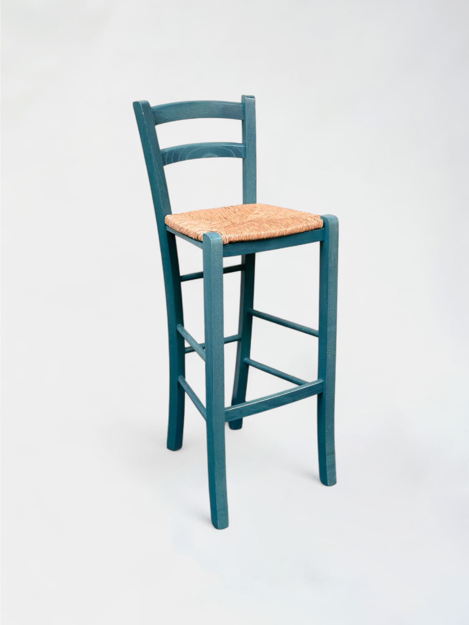 Green and wicker high chair