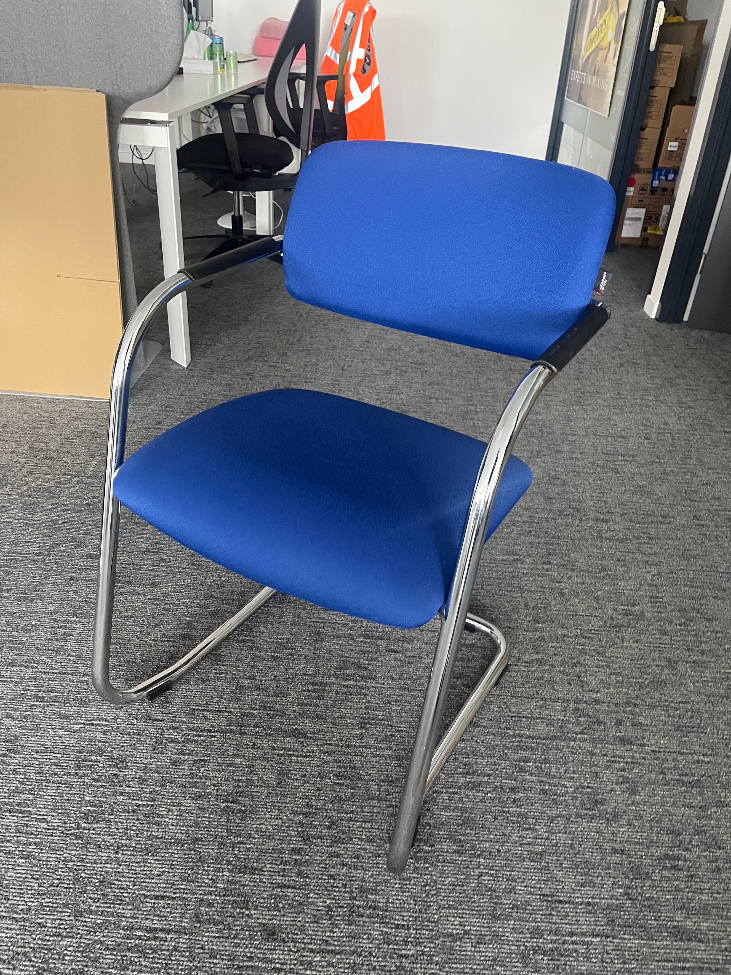 Blue navy meeting chair with armrests-4