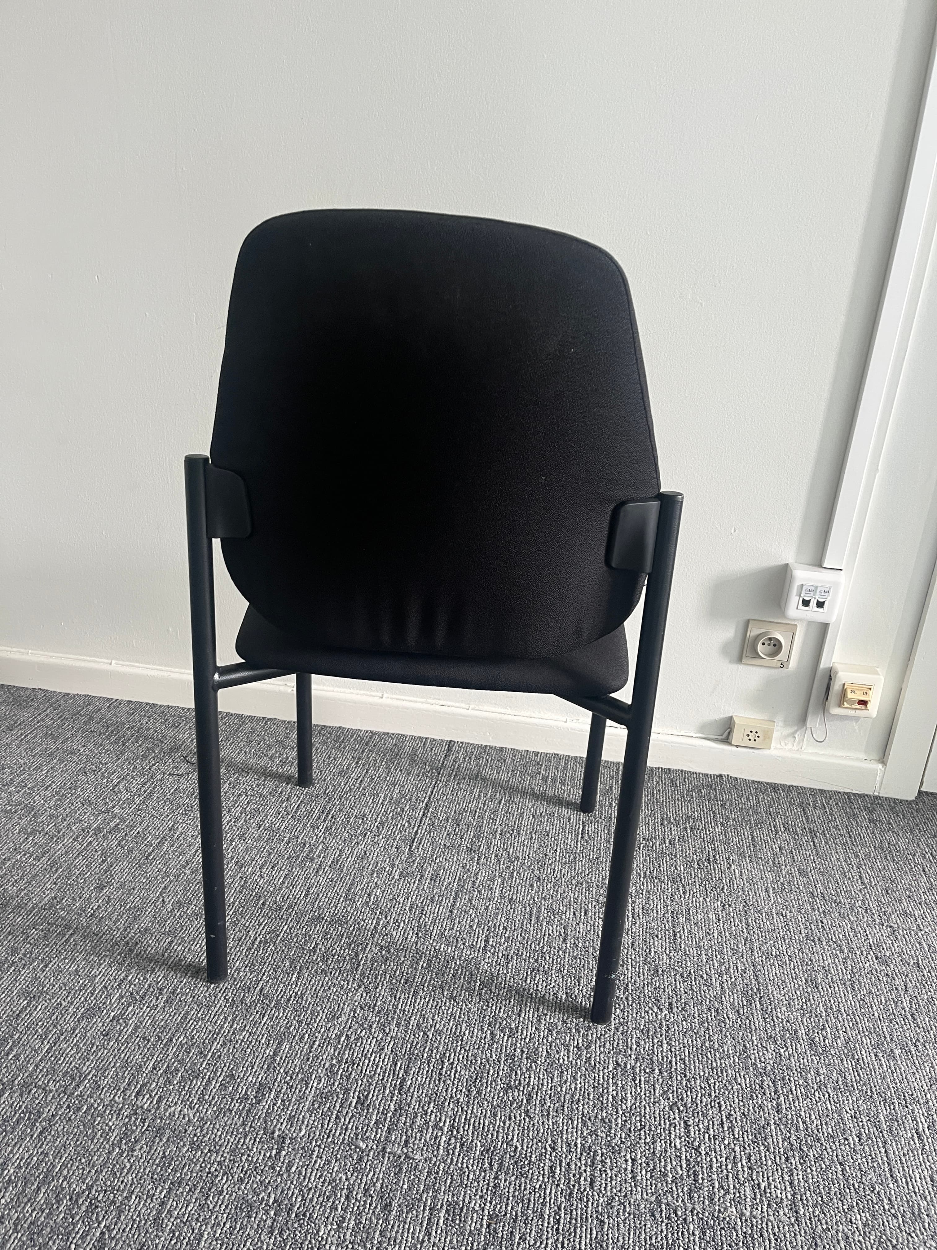 Black fabric meeting chair without armrests-4