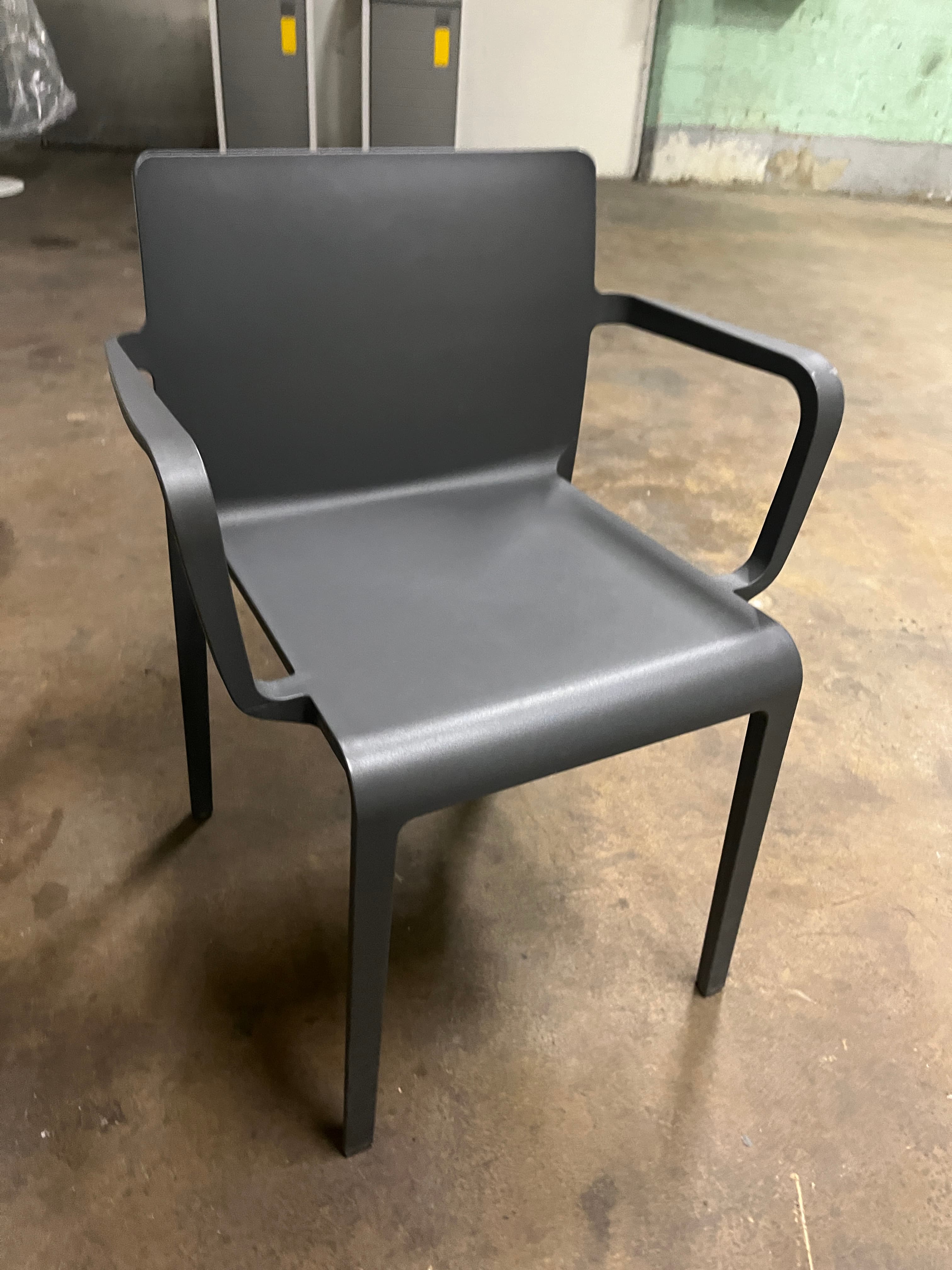 Volt Pedrali dark grey stackable plastic chair-1