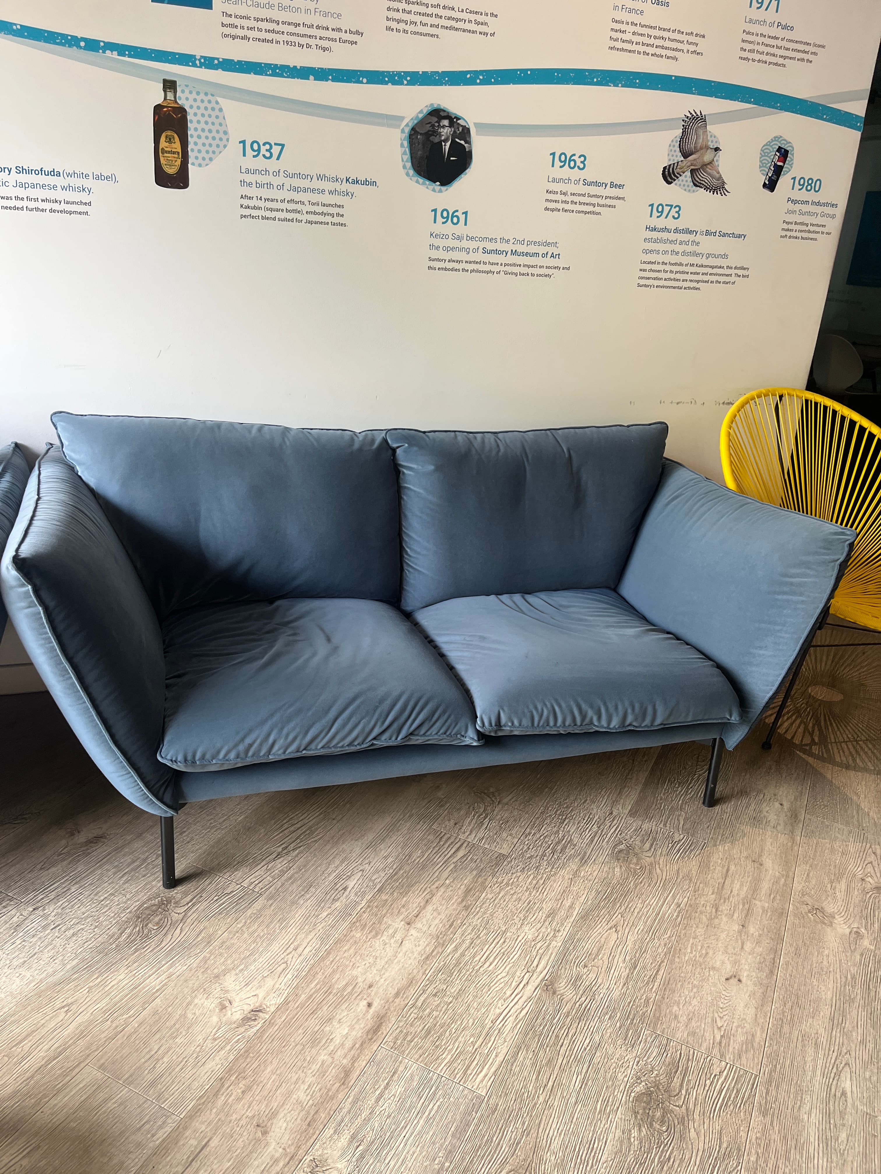 Canapé gris bleu-1