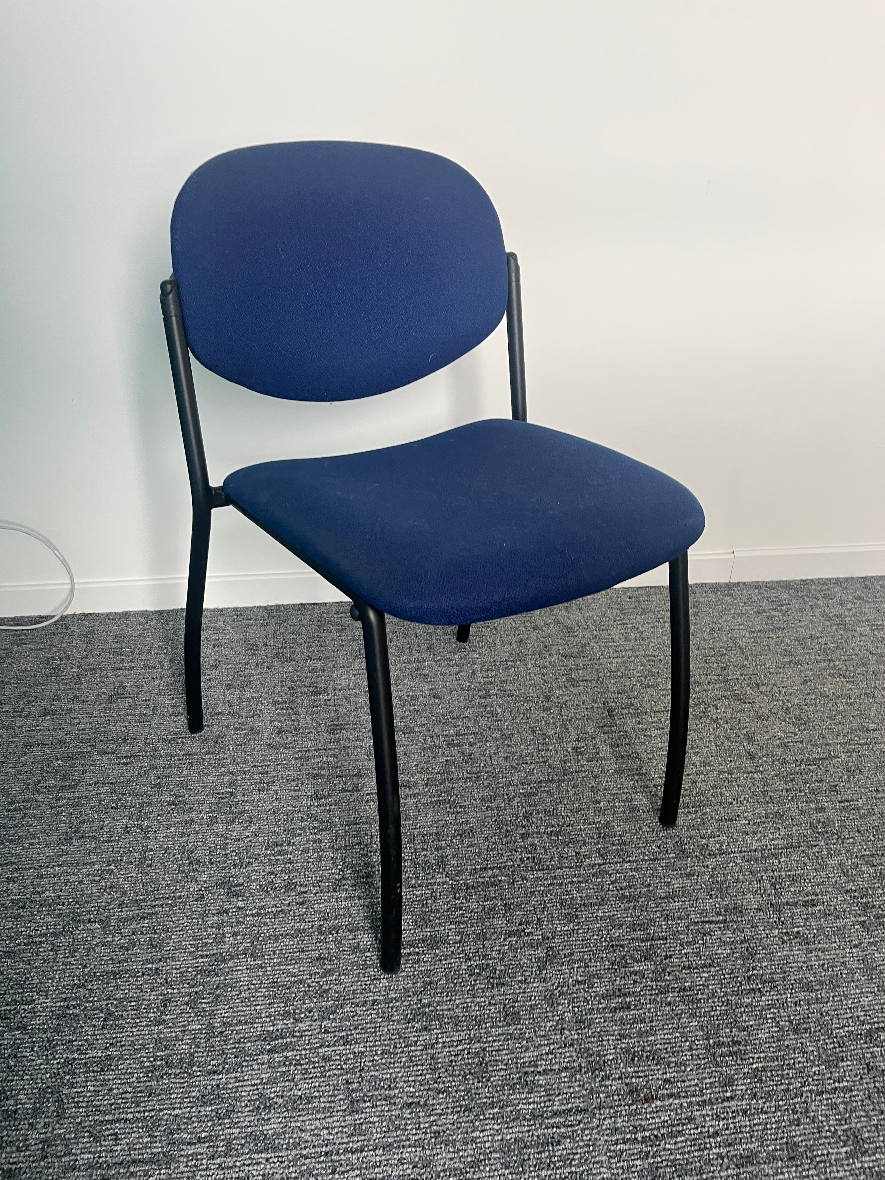 Blue navy meeting chair without armrests-1