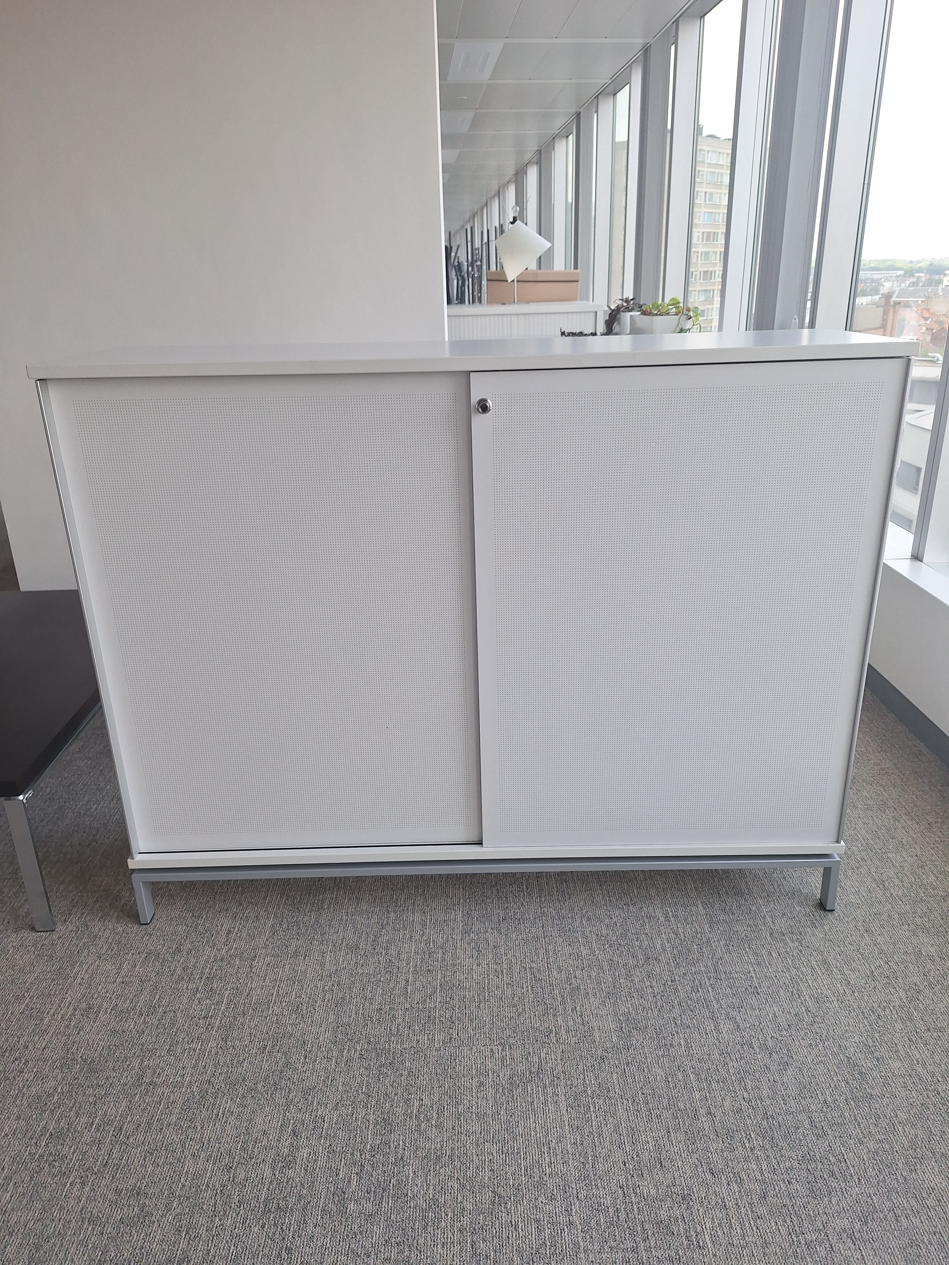 Gray storage with keyless sliding door-1