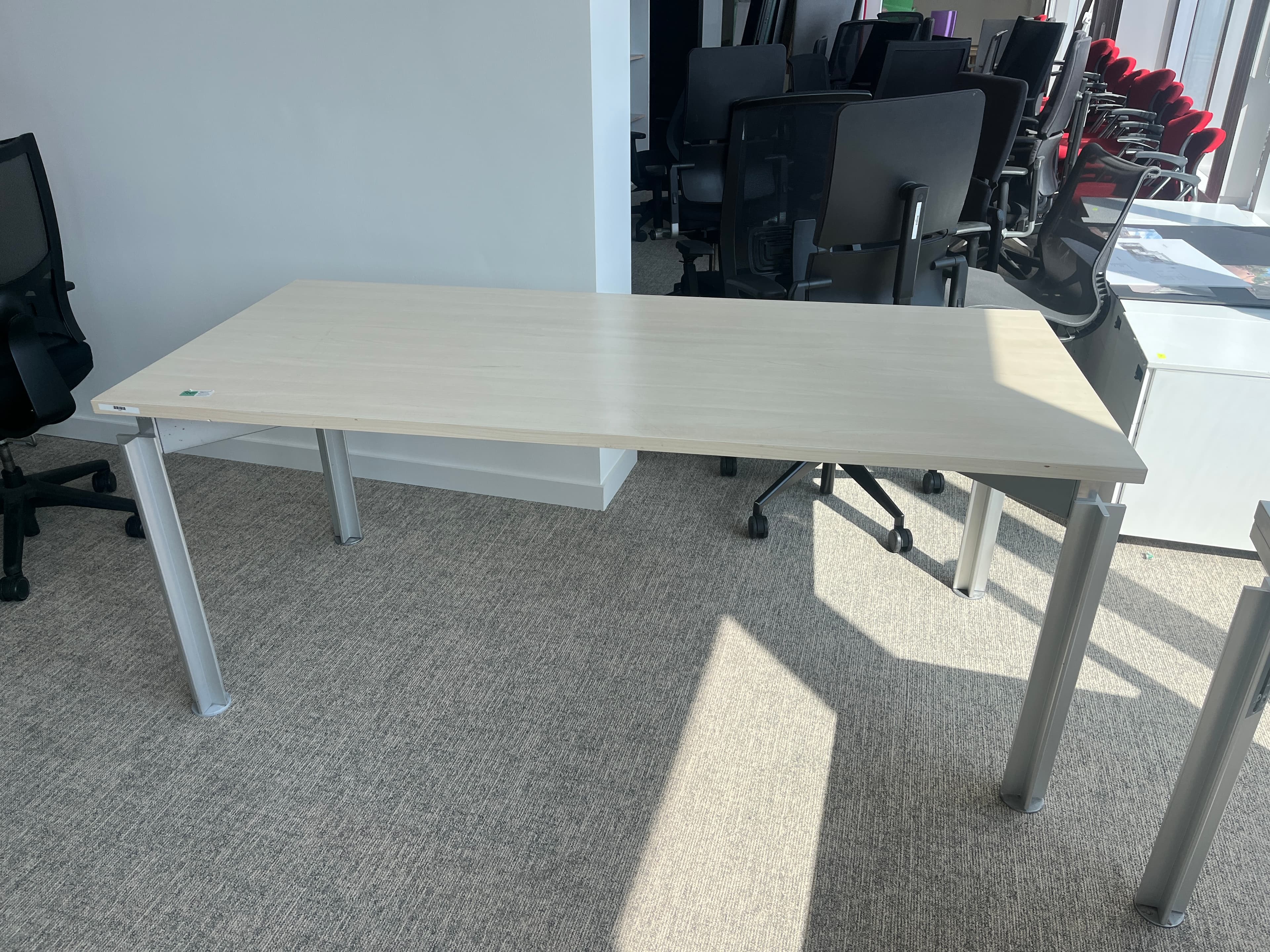 Bulo 180cm beige laminate desk with grey legs-1