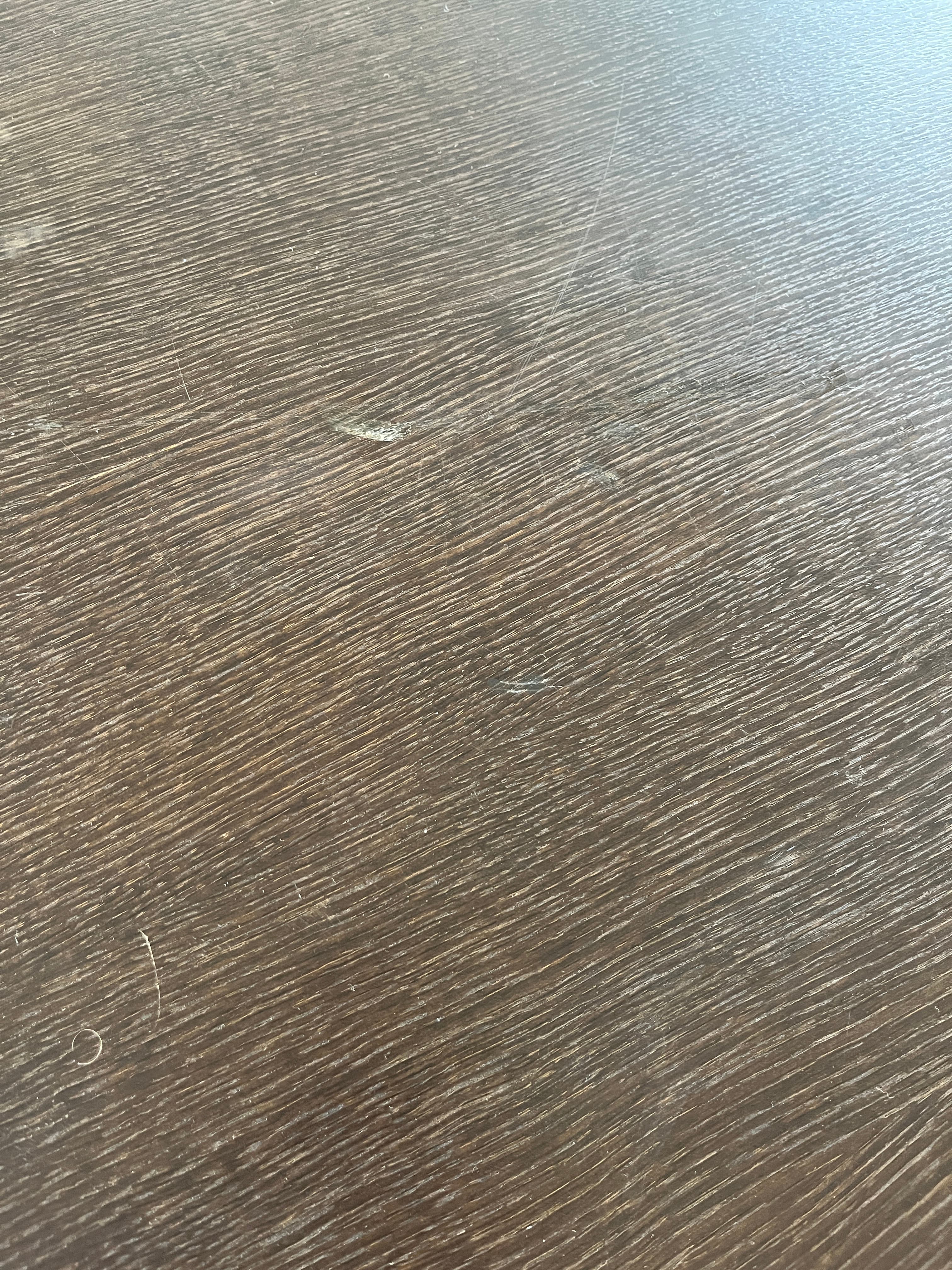 Dark Brown Wooden Conference Table with Sturdy Angled Legs with damage-4