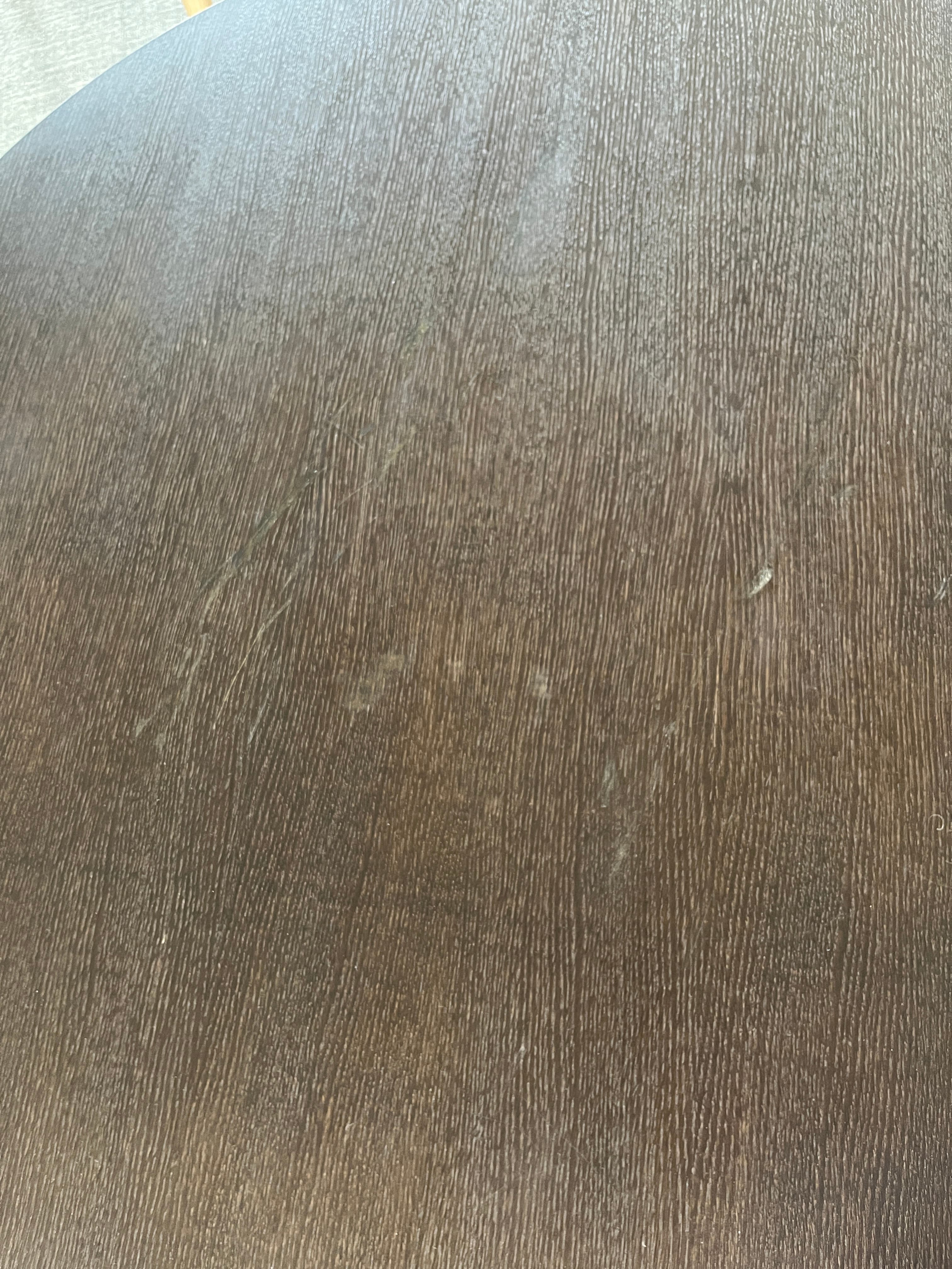 Dark Brown Wooden Conference Table with Sturdy Angled Legs with damage-3