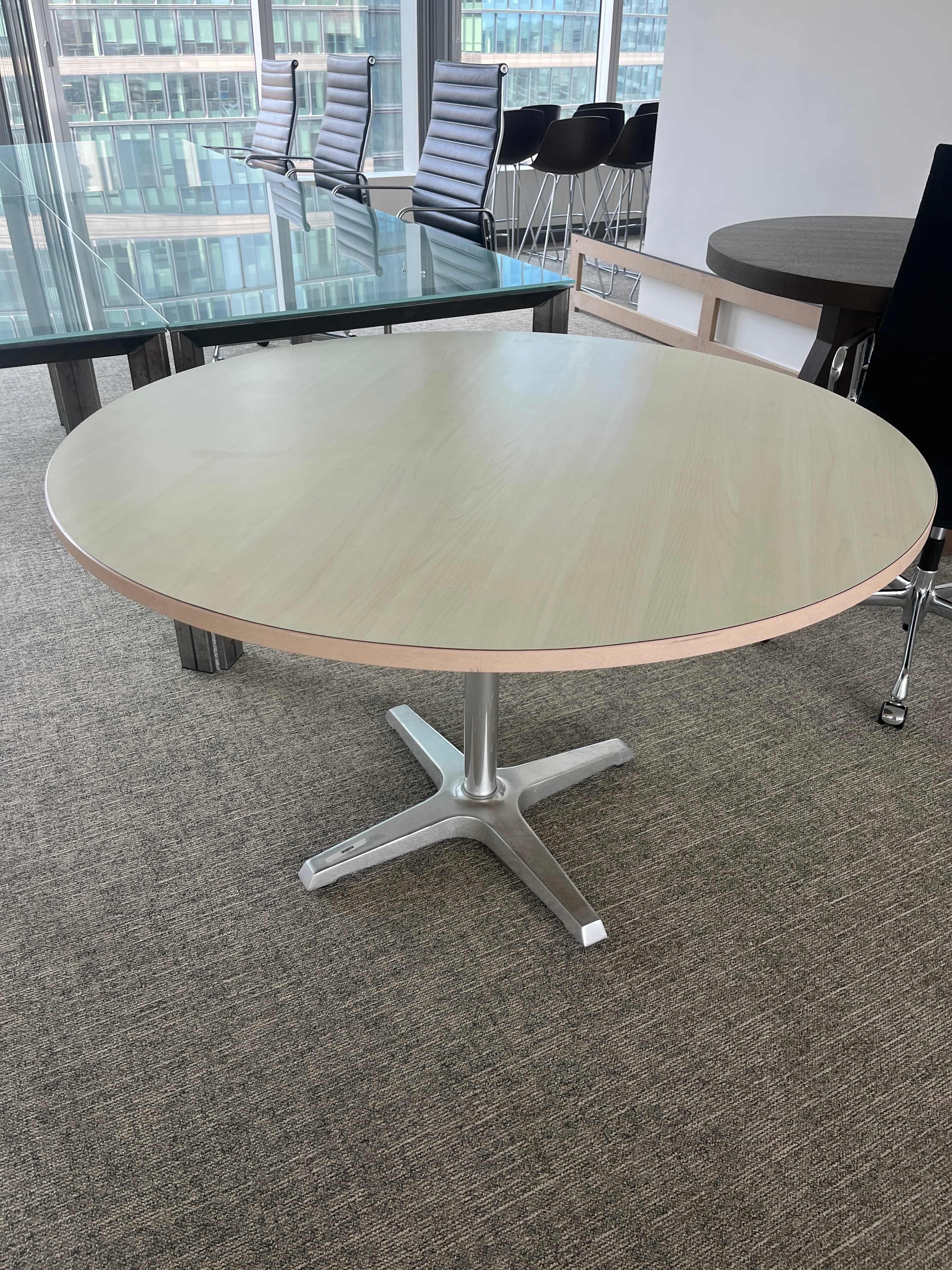 120cm Beige laminaat ronde tafel-1