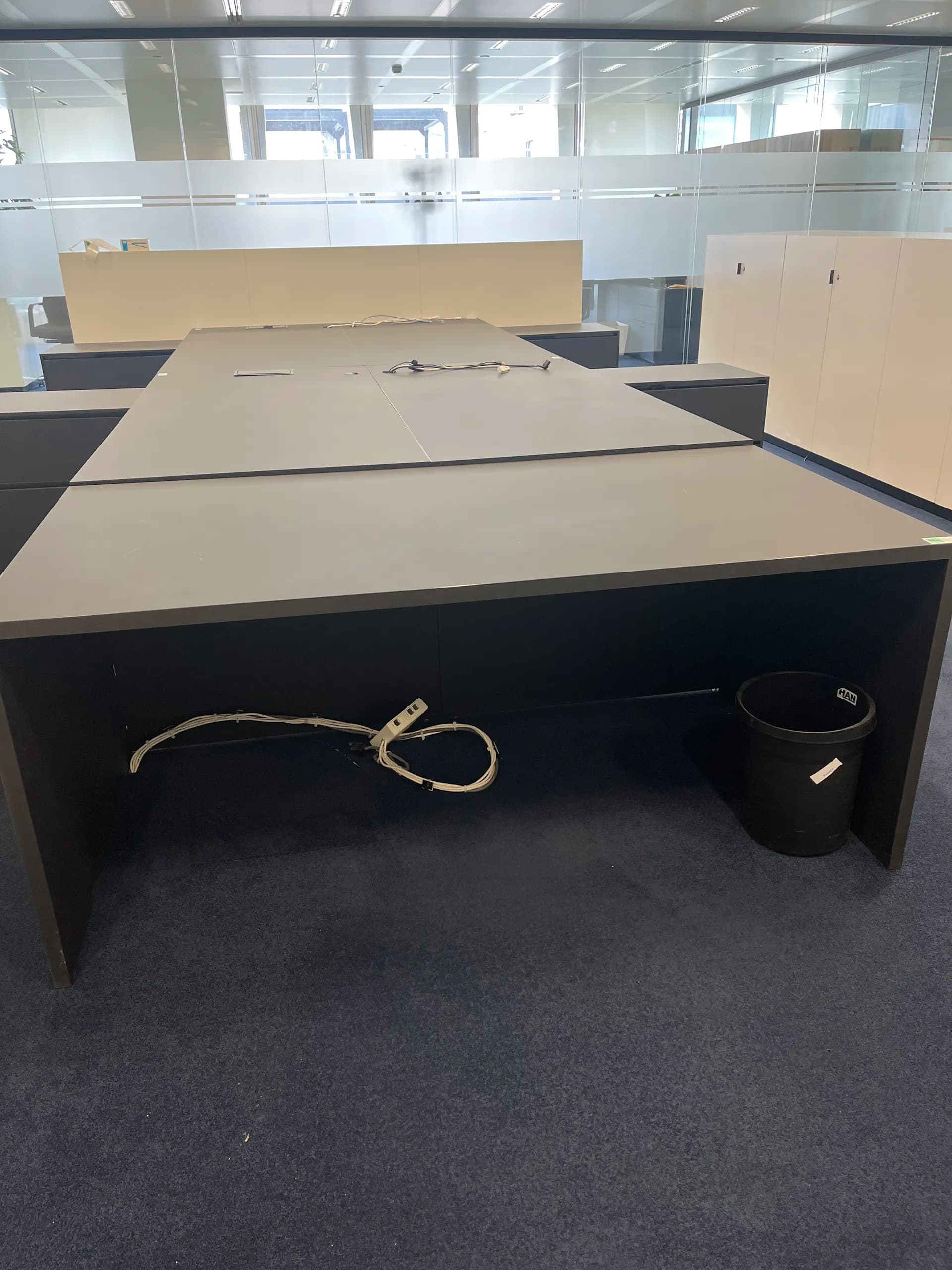 Black Matt wood Table with Rectangular Shape without top access-2