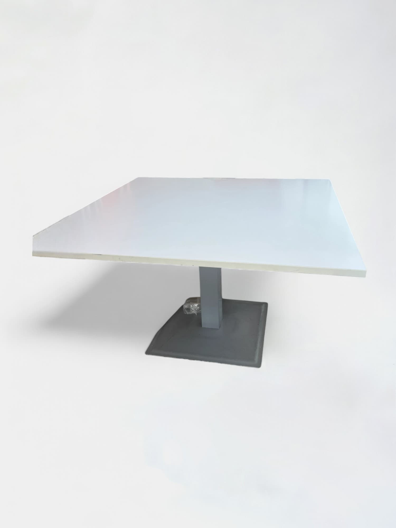 White square table with grey base-0