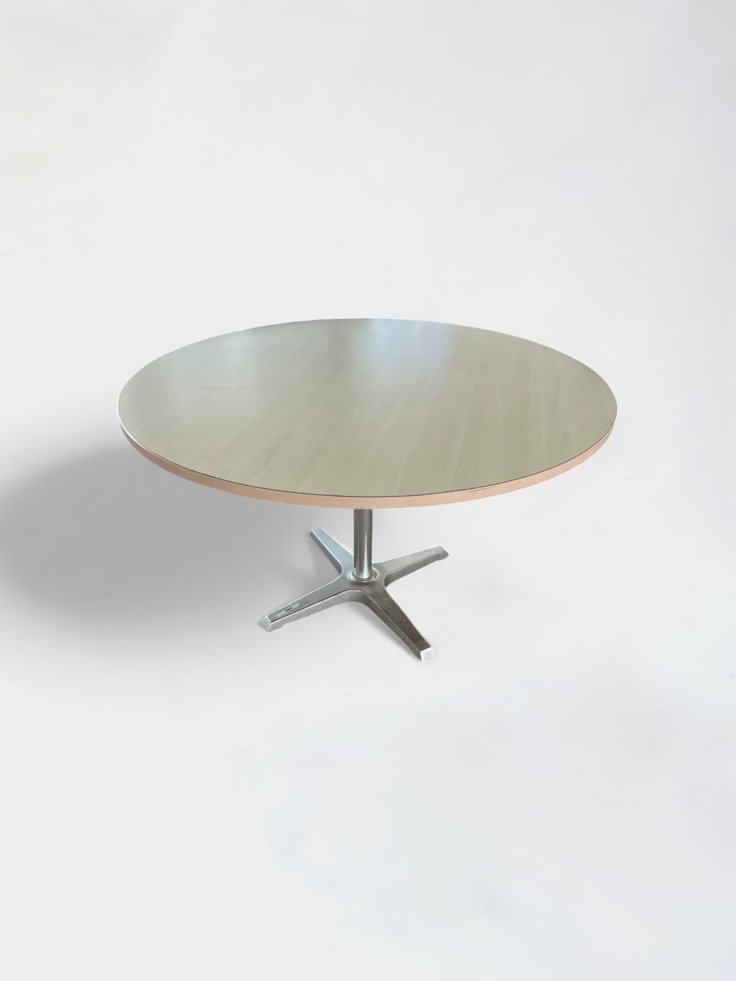 120cm Beige laminaat ronde tafel-0