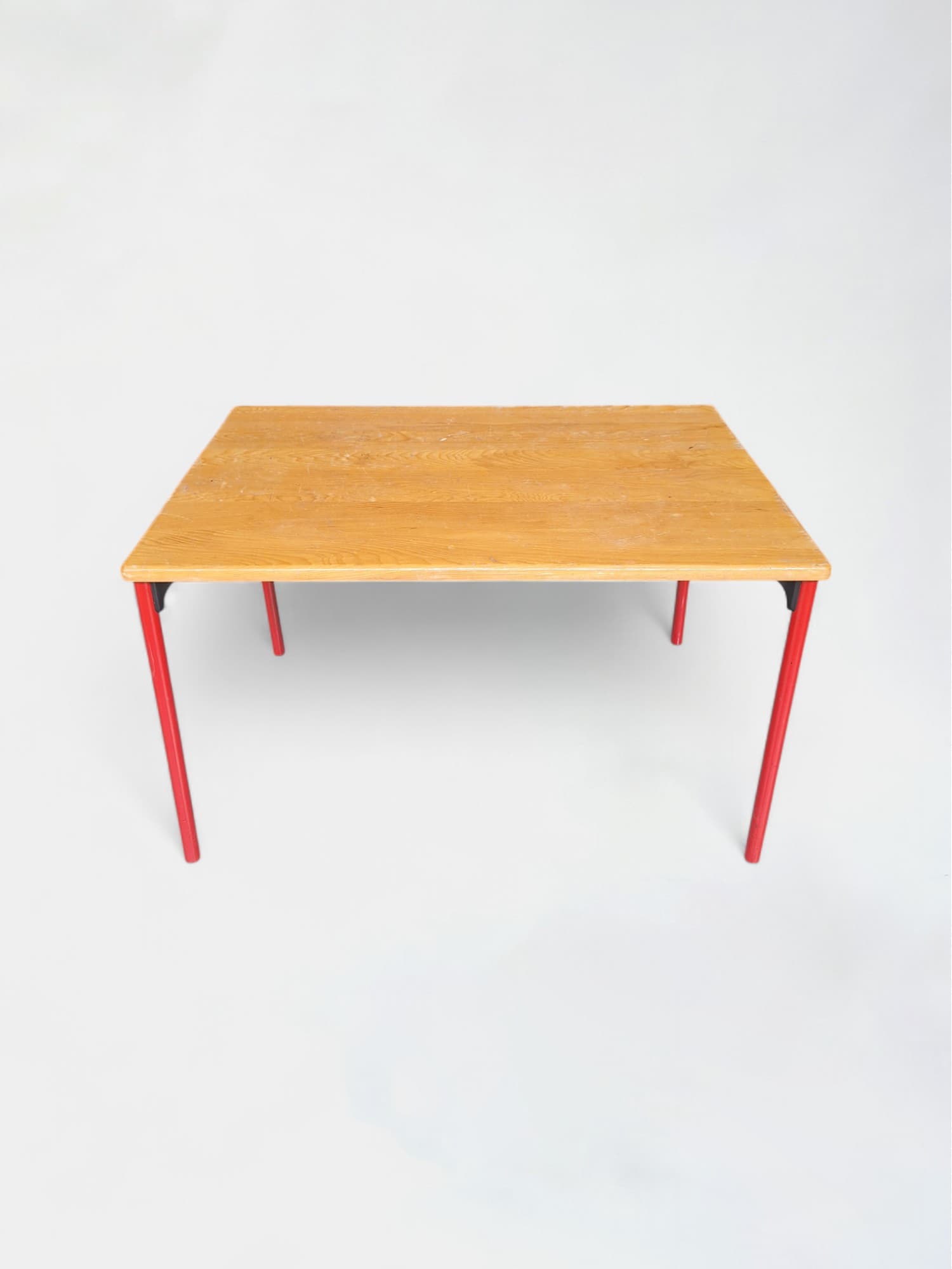120cm Wooden table with red and black structure-0