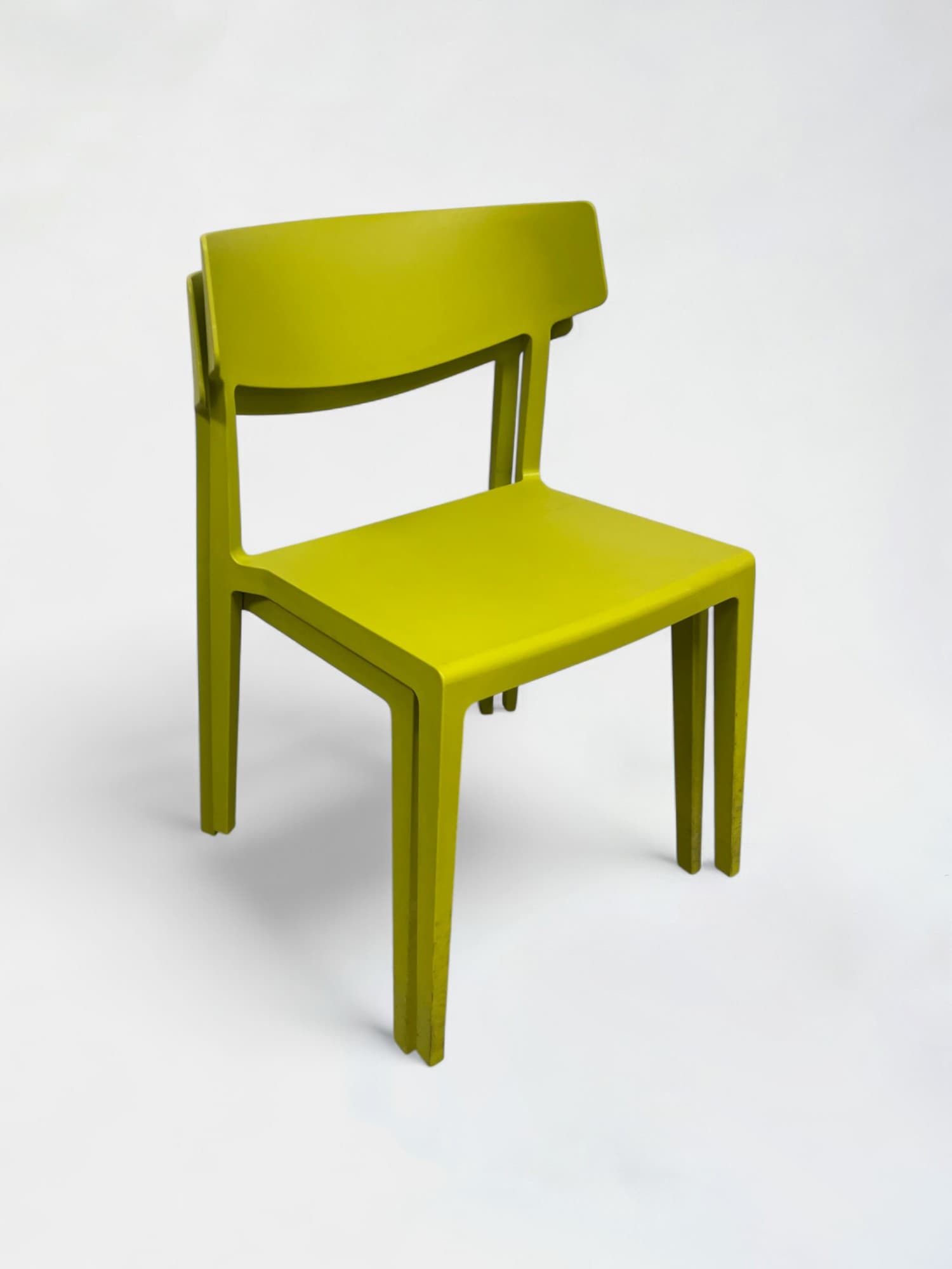 Groene plastic stapelbare stoel-0