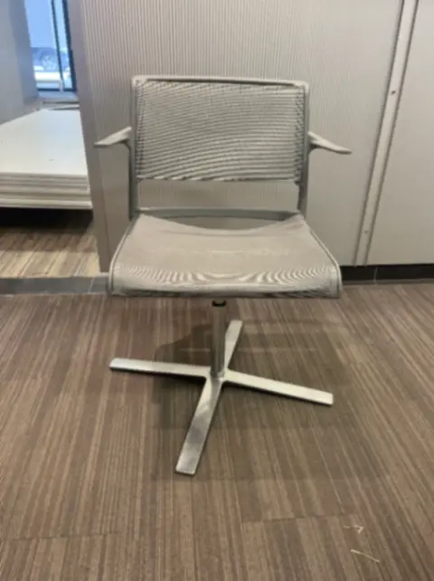 Wilkhahn Gray Mesh meeting Chair with Swivel Base-0