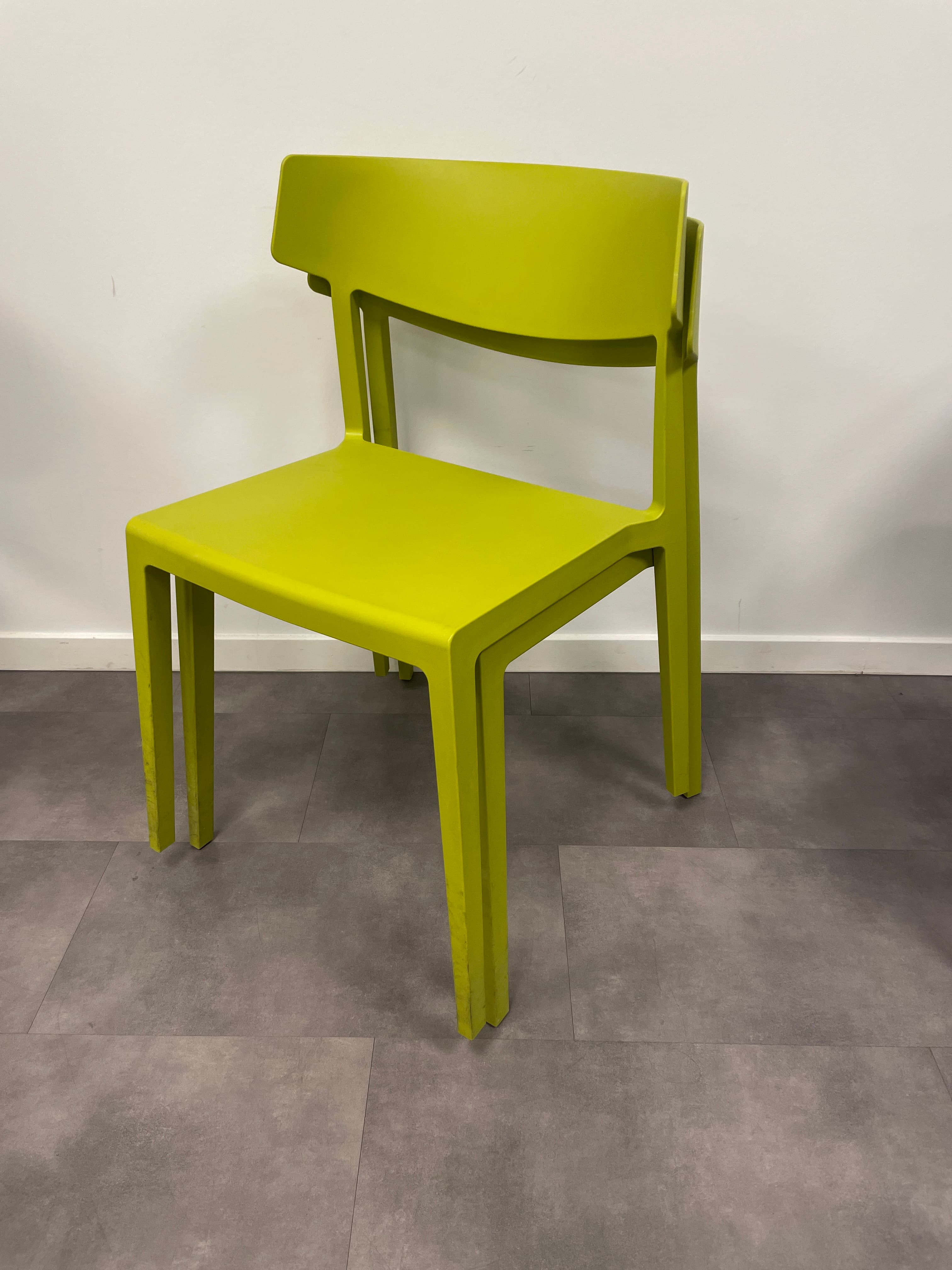 Green plastic stackable chair-1