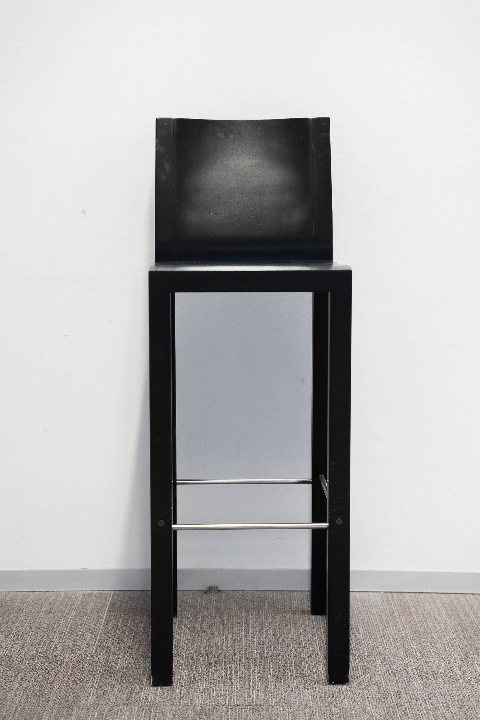 Dietiker black wooden high chairs with metal footrests-1
