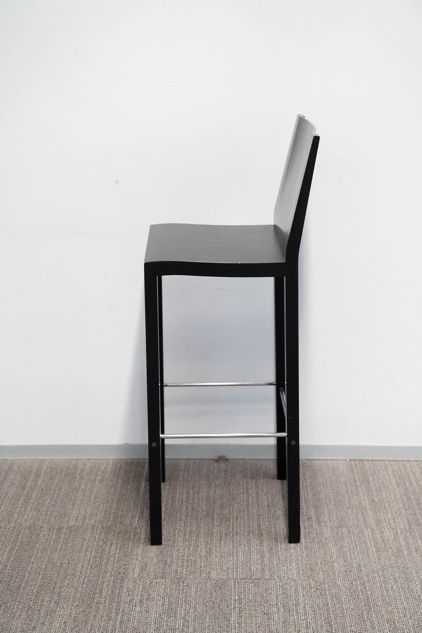 Dietiker black wooden high chairs with metal footrests-2