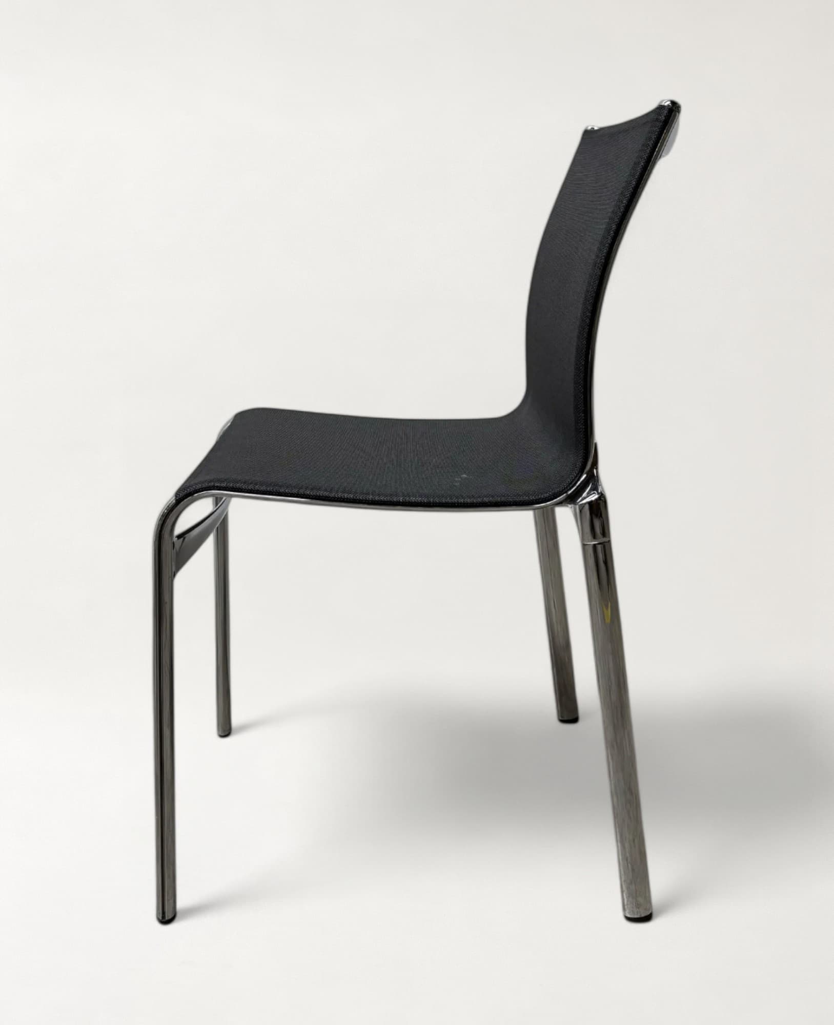 Black Mesh meeting Chair with Chrome Frame-1