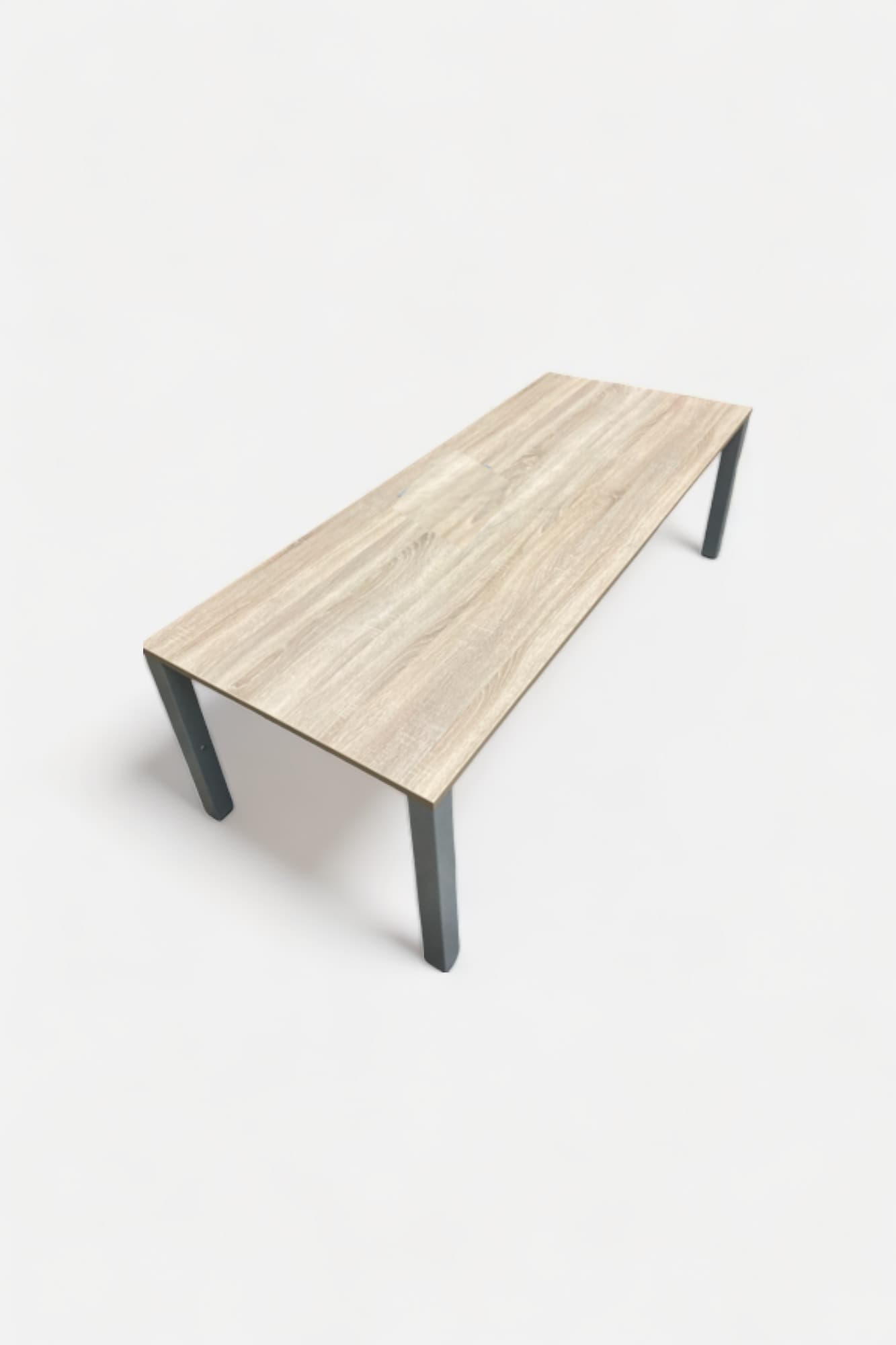 PAMI Bureau en bois naturel 180cm avec pieds gris