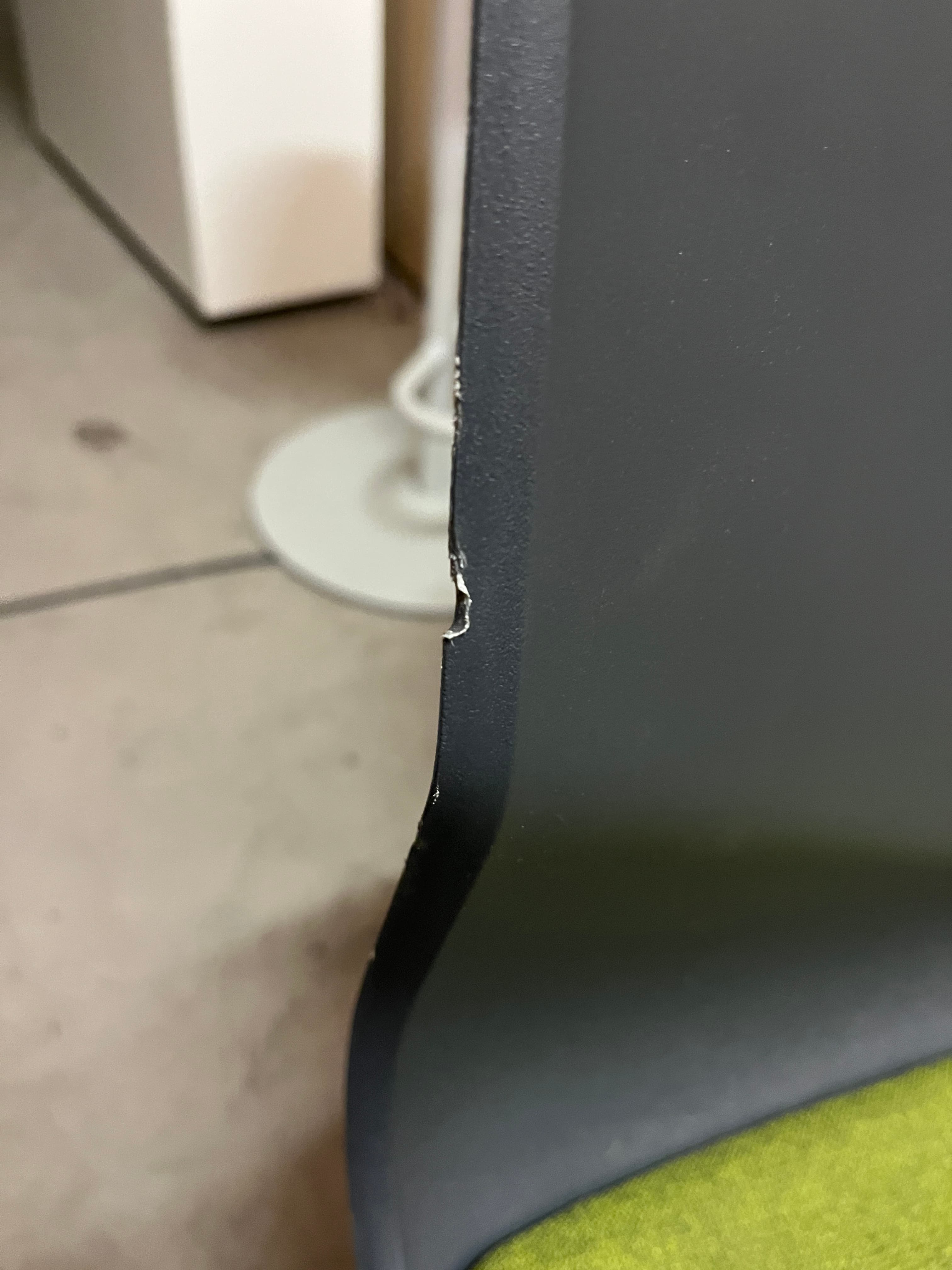 Four design Black and Green Plastic Office Chair with Swivel Desk Attachment-5