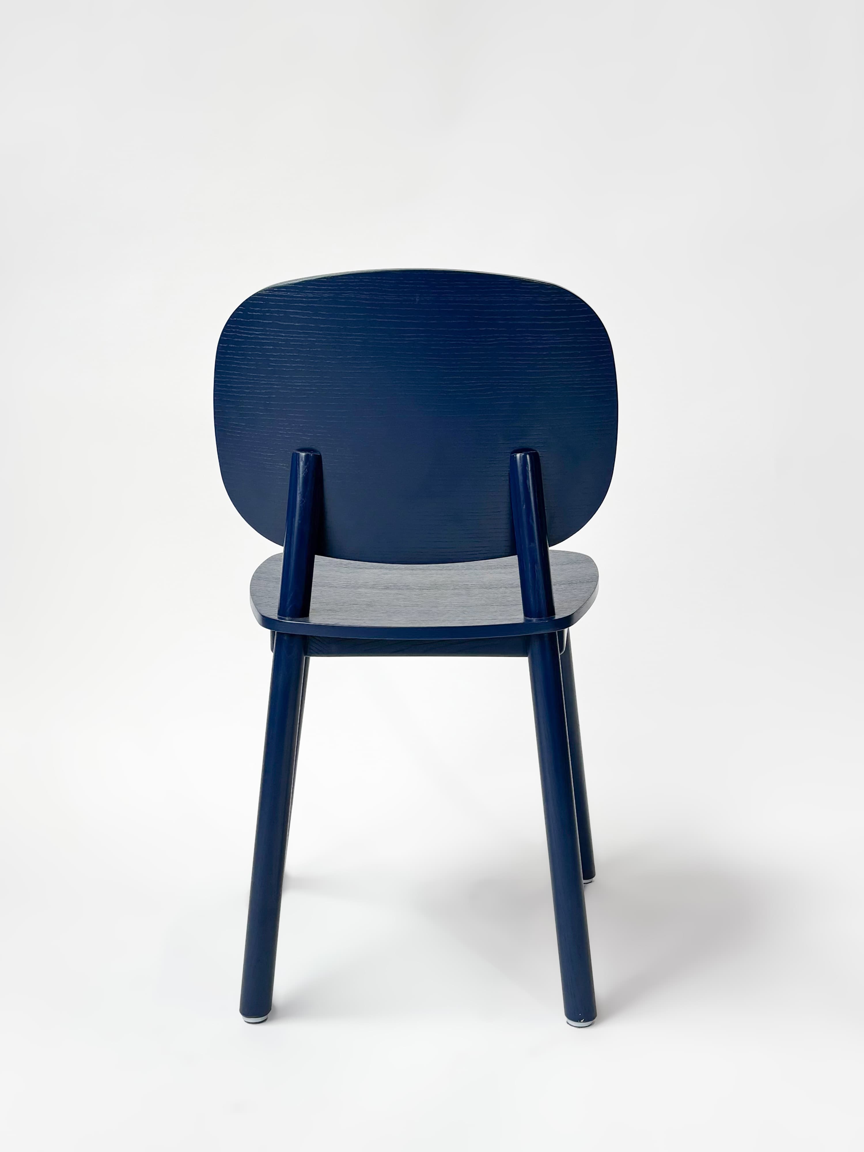 WORN : CRUSO Nordic Blue Wooden Chair-2