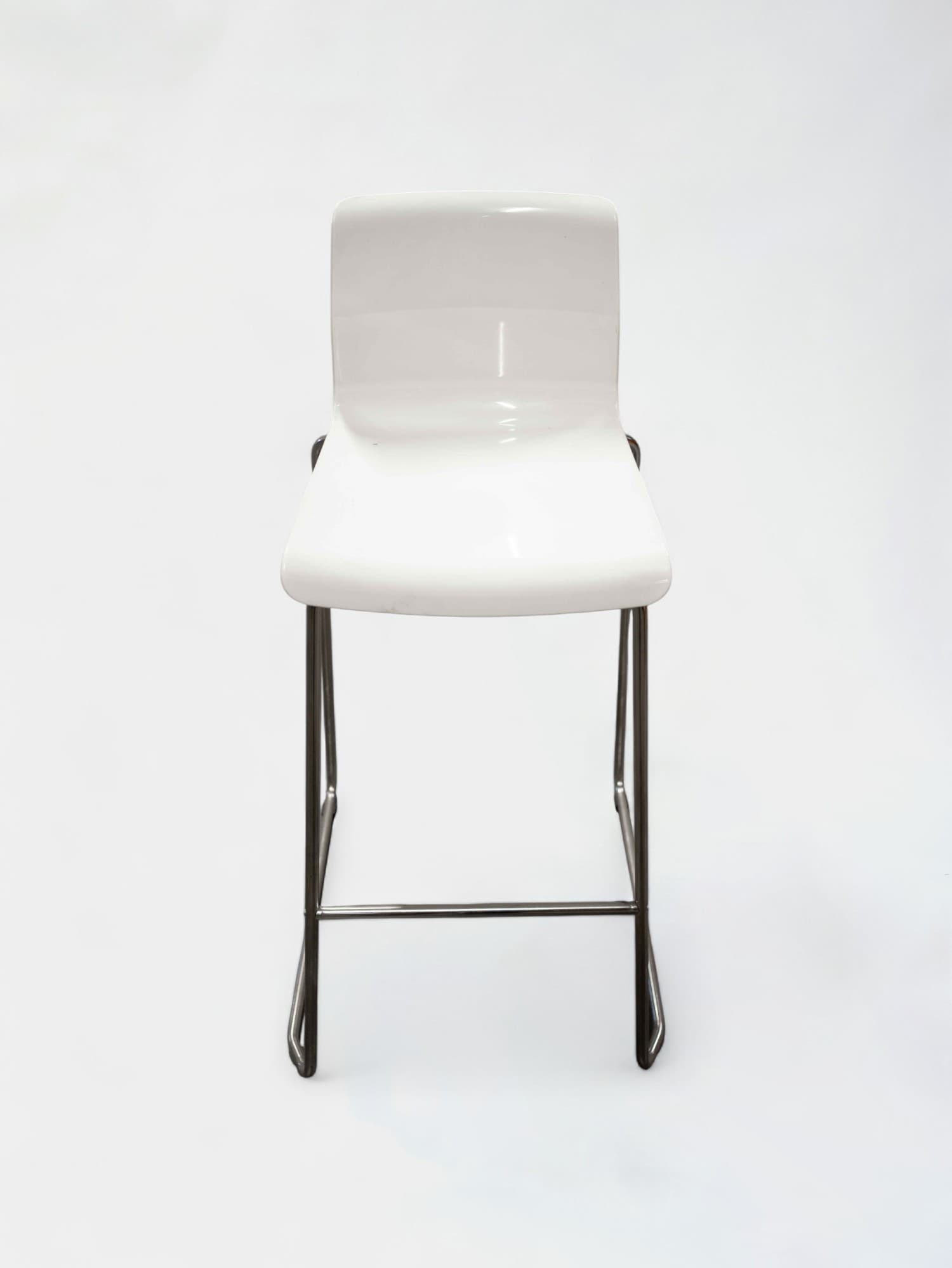 White high plastic chair with metal frame-0