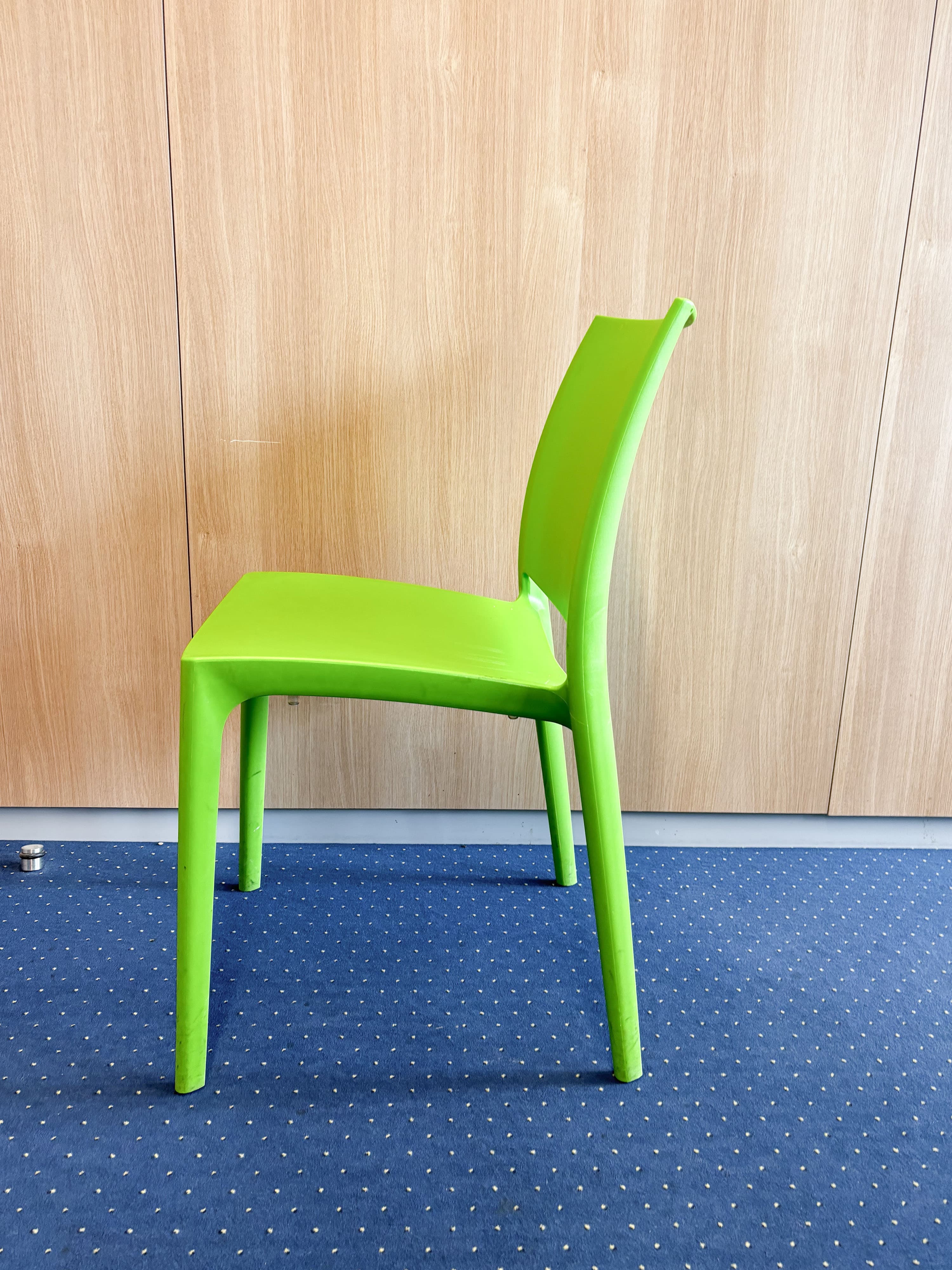 Siesta Lime Green Plastic Stackable Chair with Modern Design-2