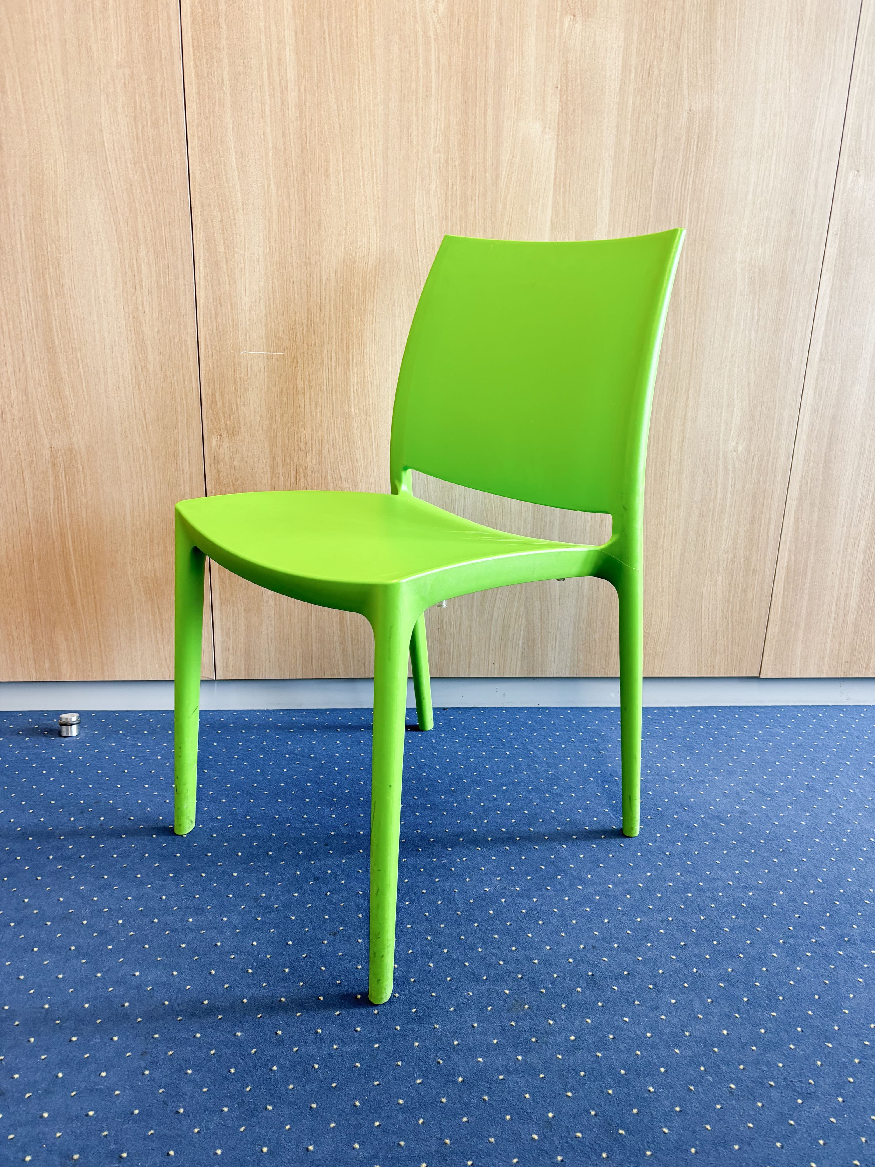 Siesta Lime Green Plastic Stackable Chair with Modern Design-5