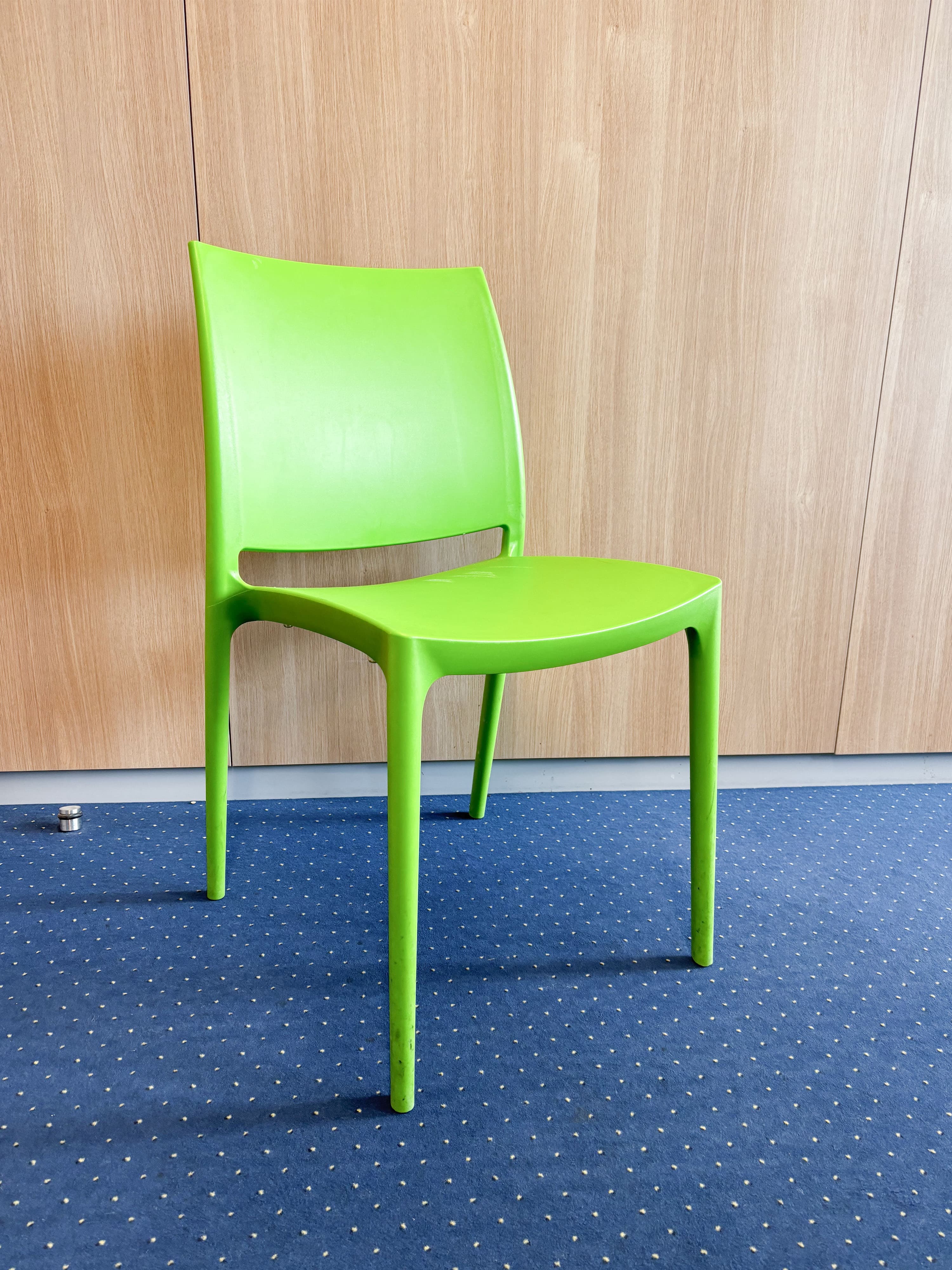 Siesta Lime Green Plastic Stackable Chair with Modern Design-4