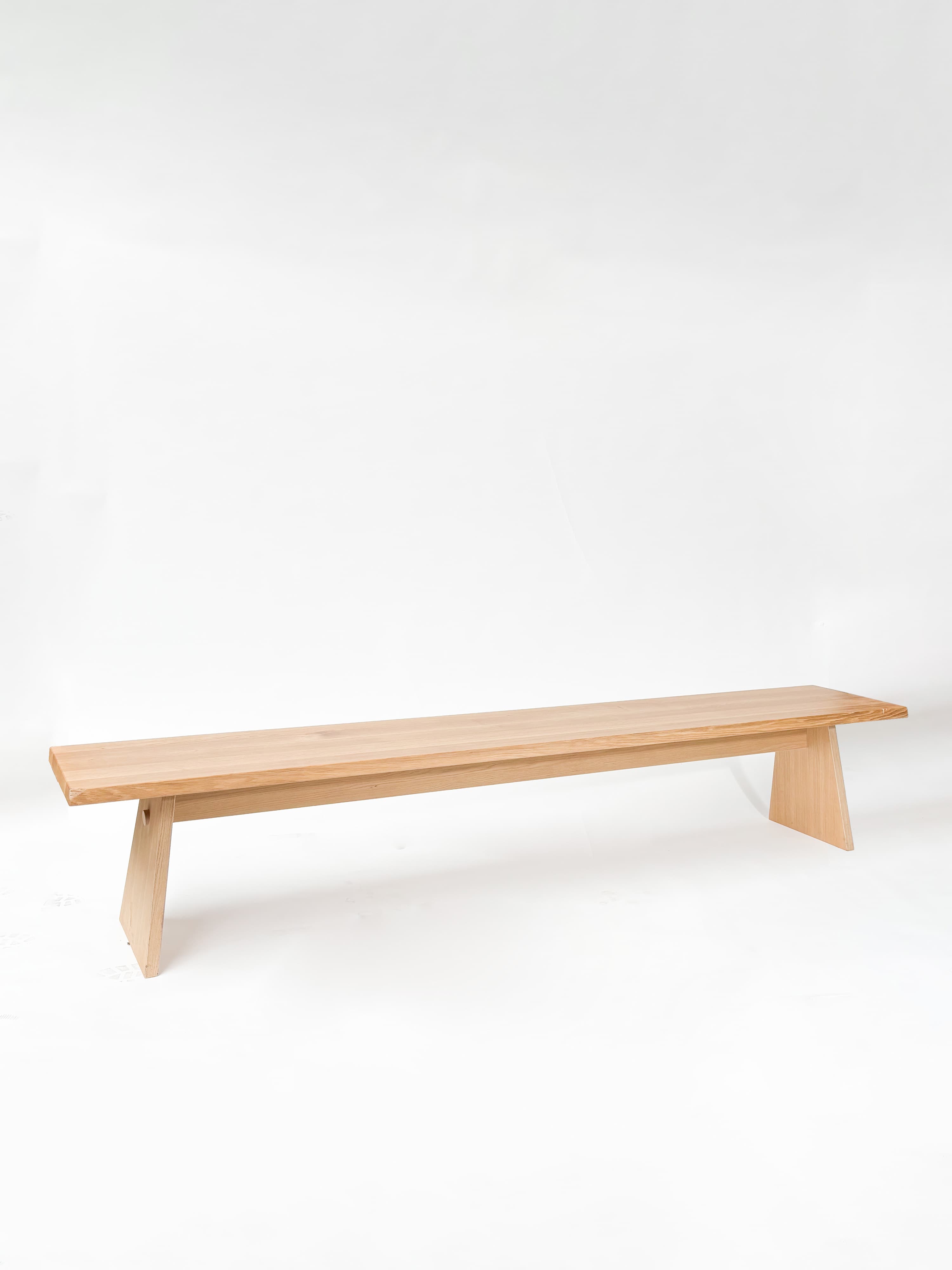 CRUSO Banc en bois massif chêne naturel - 240cm-1