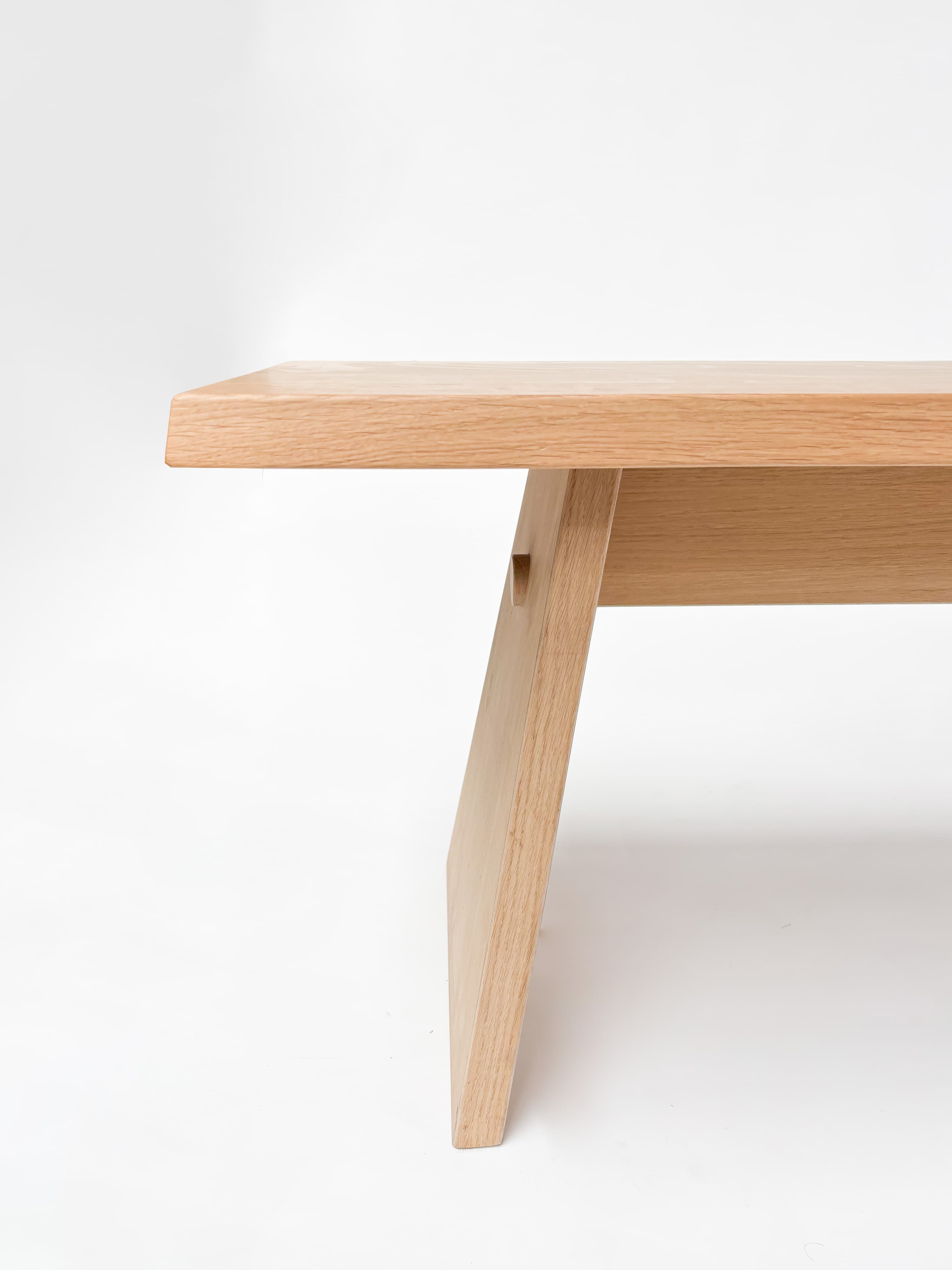 CRUSO Banc en bois massif chêne naturel - 240cm-2