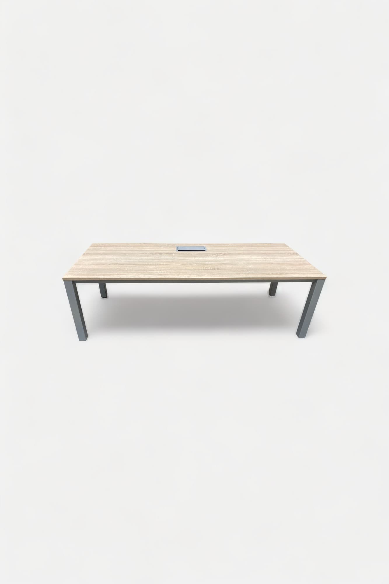 PAMI Natural wood Desk with top access and grey legs 160cm-0