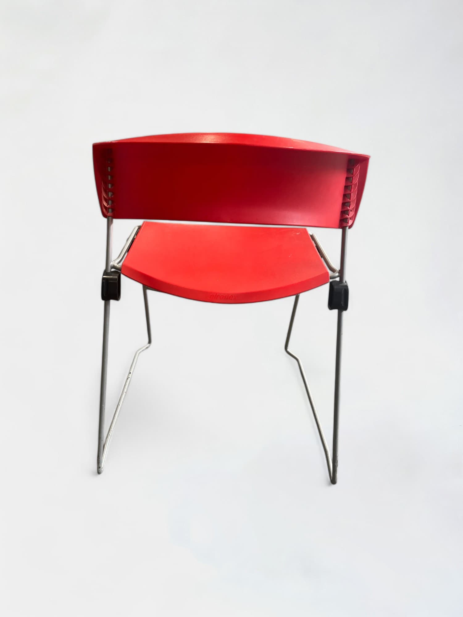 Giroflex red stackable chair-2