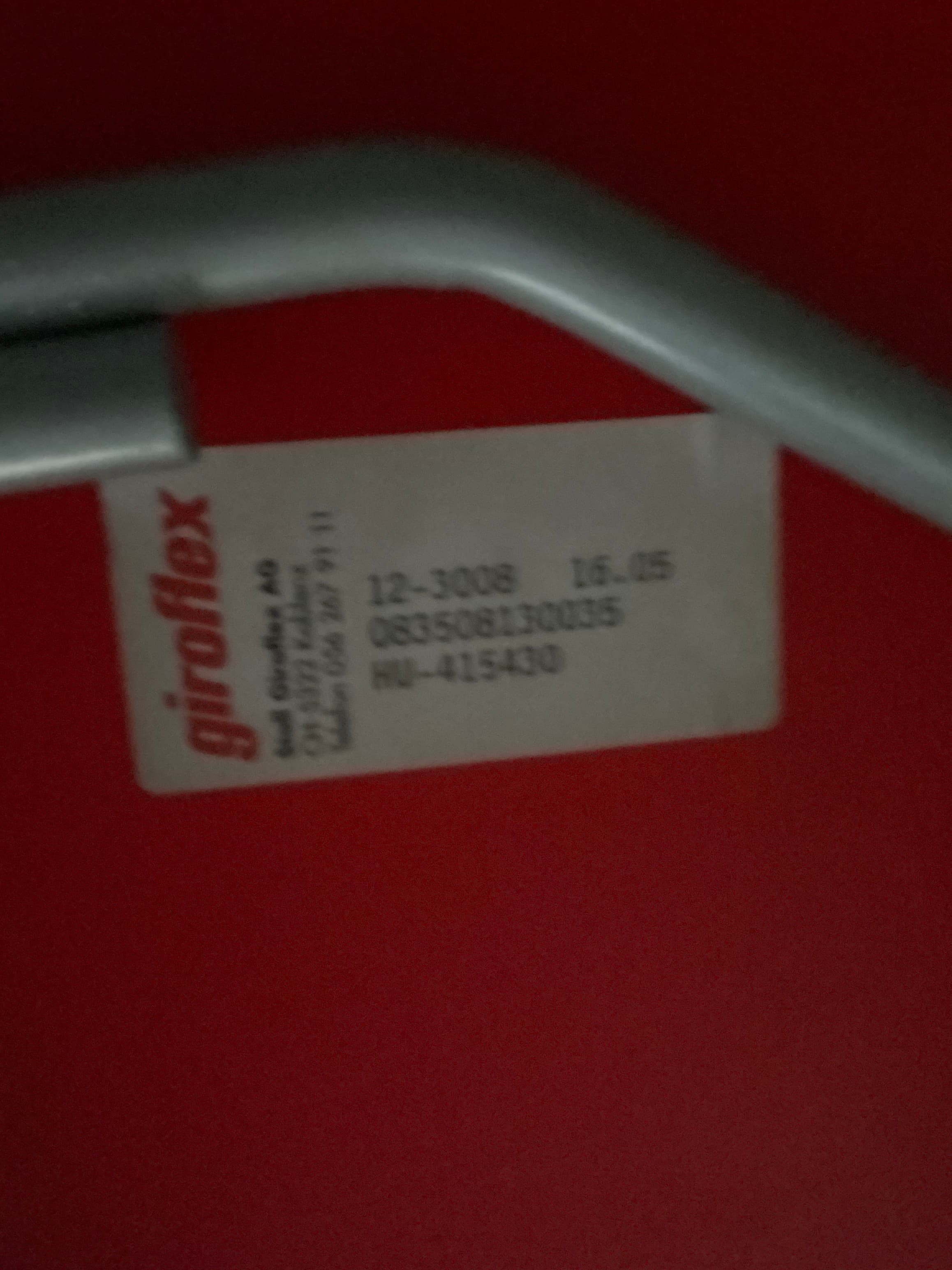 Giroflex red stackable chair-1