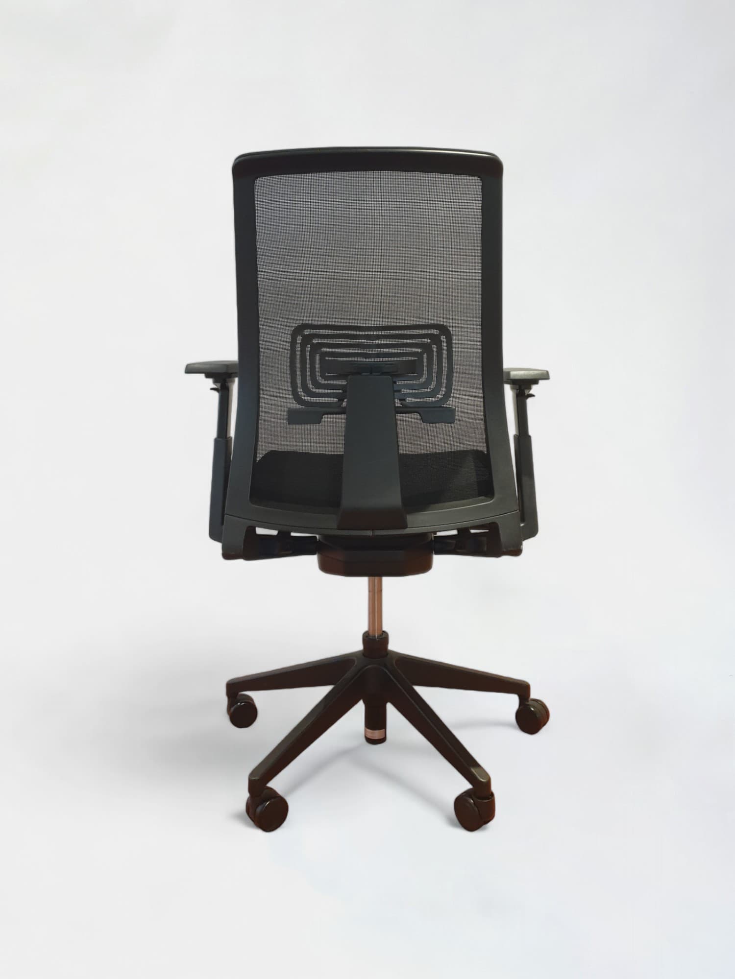 Haworth Black Office chair on Wheels with Adjustable Armrests and Back-3