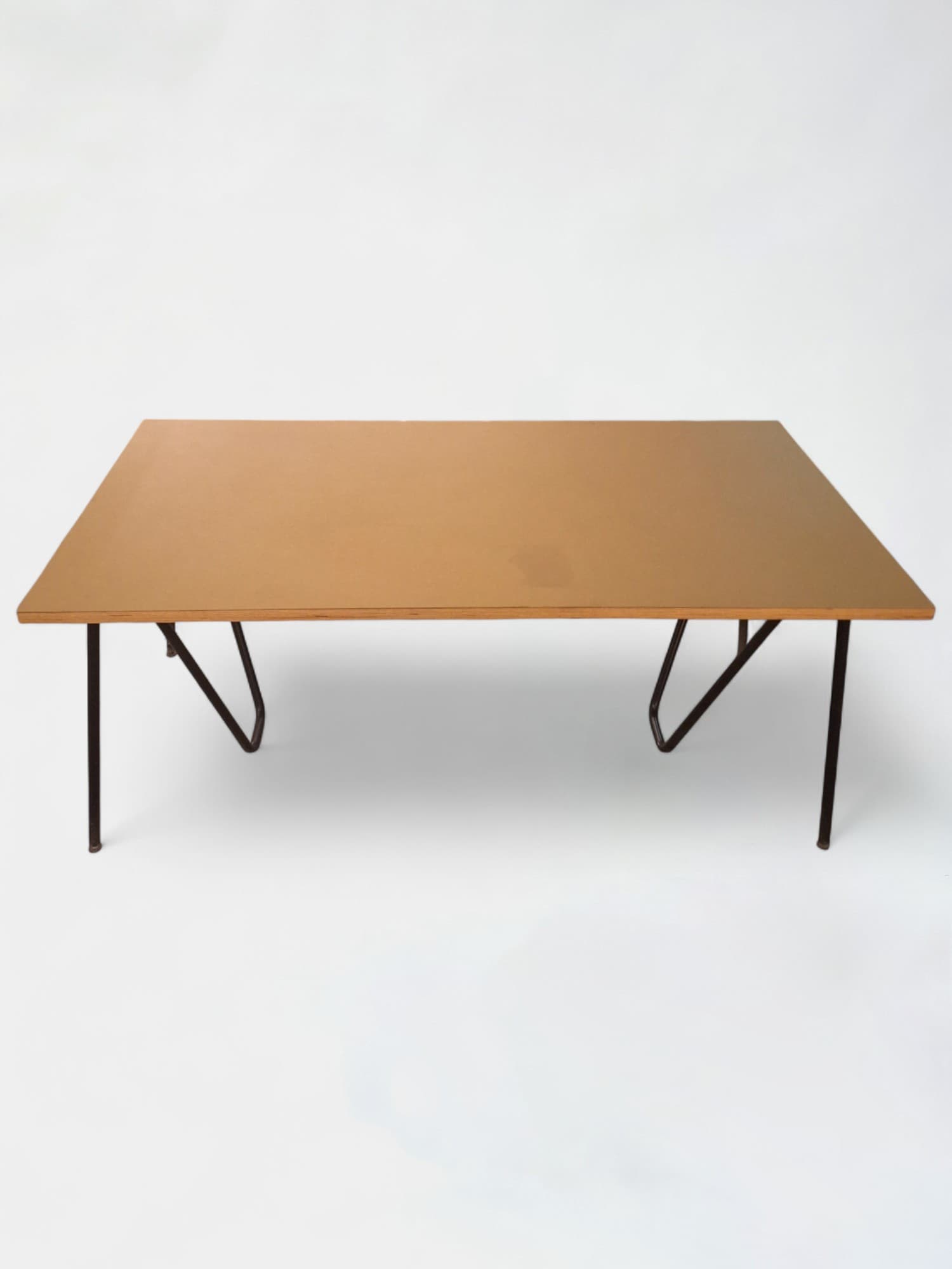 Table gris-bleu à plateau multiplex 160x80cm
