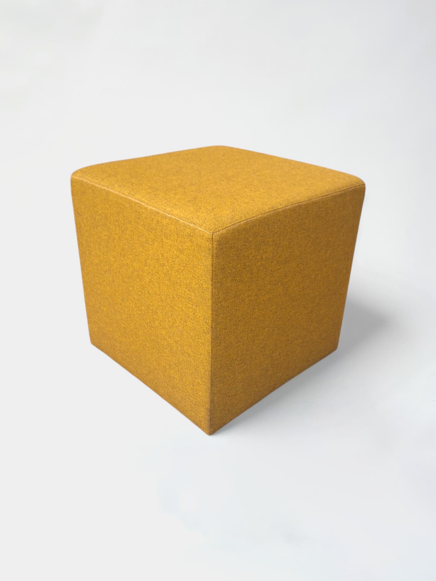 Ochre square pouf-1
