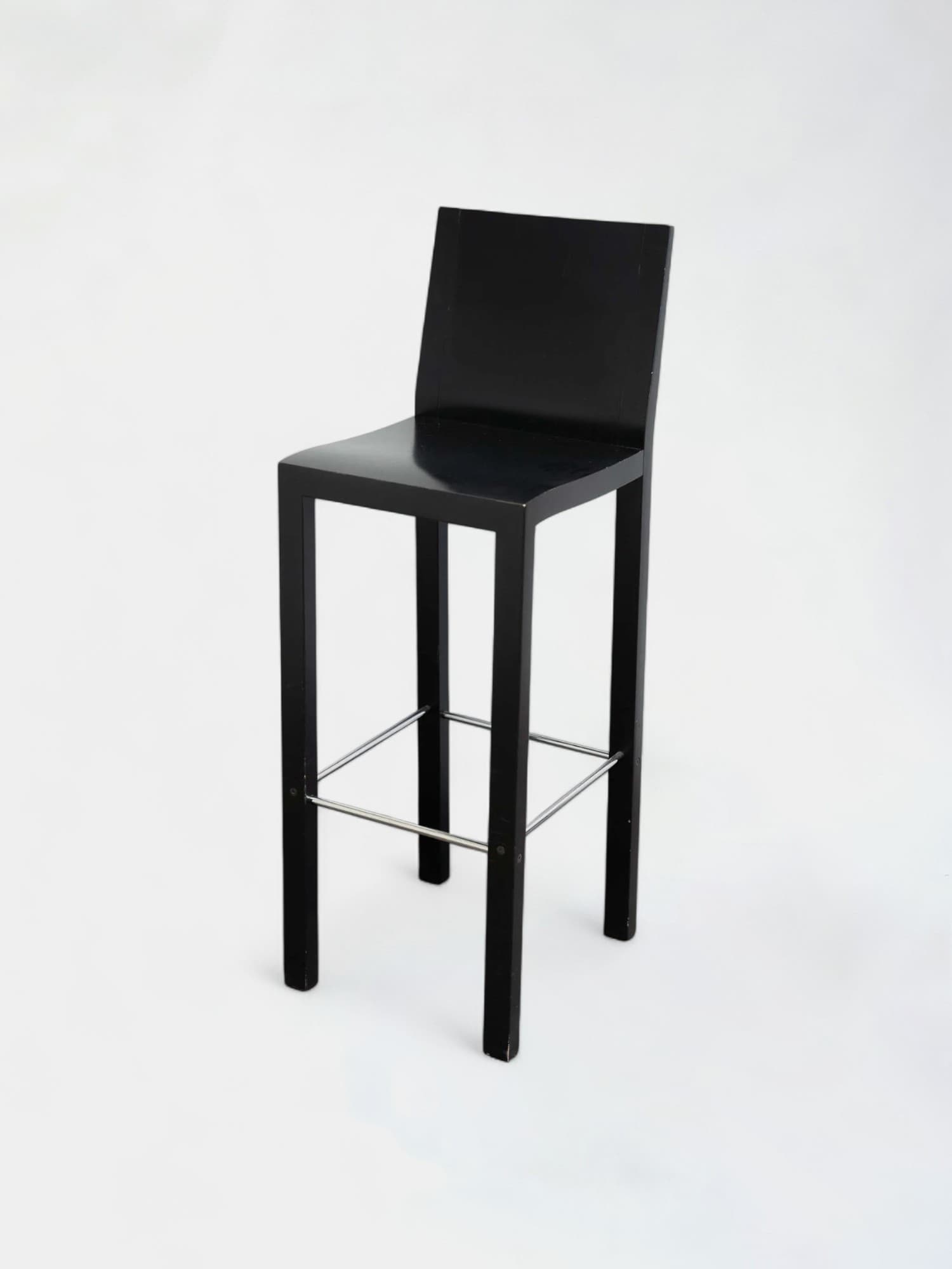 Dietiker black wooden high chairs with metal footrests-0