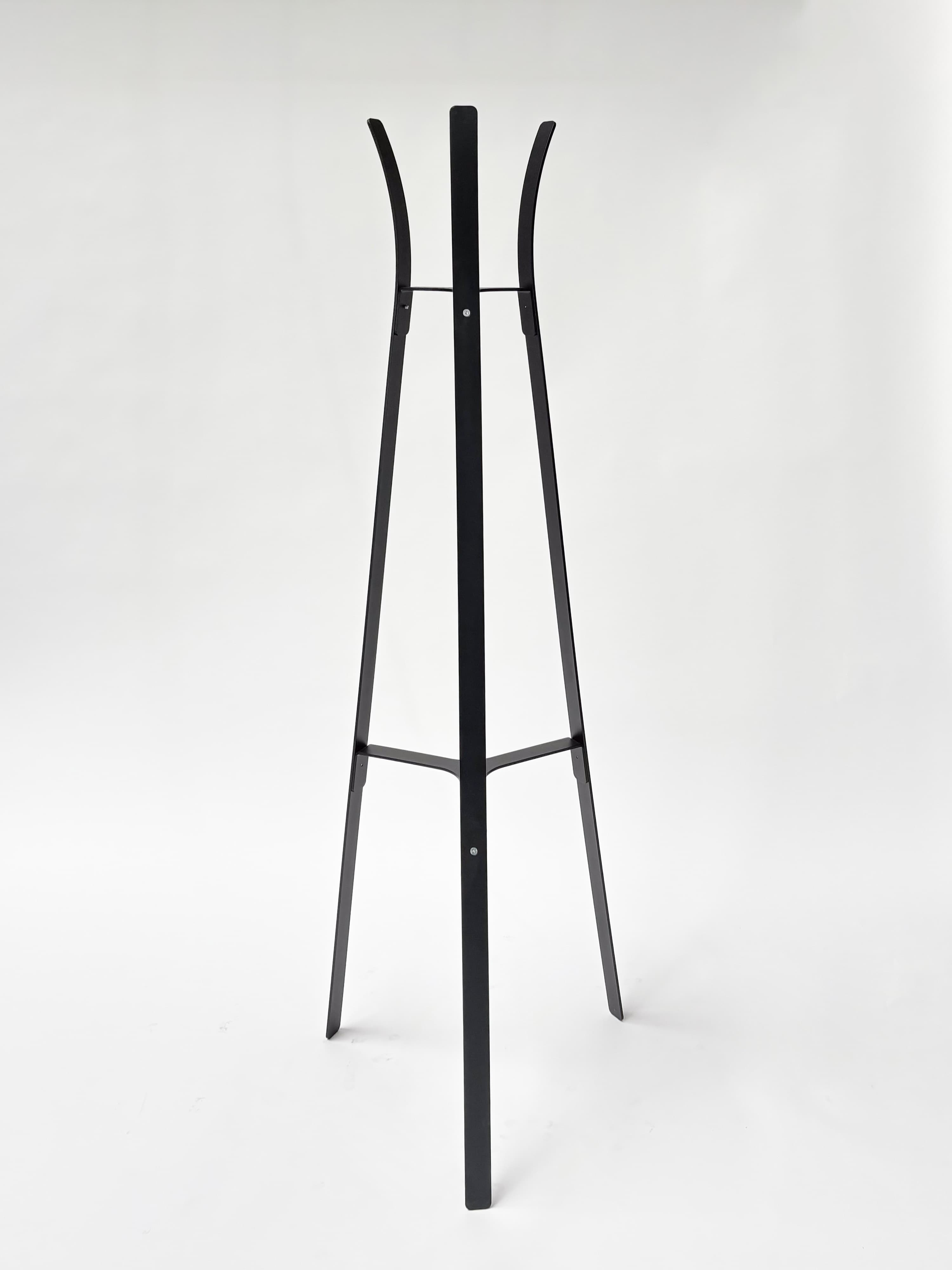CRUSO Porte-manteau en métal noir avec porte-clés-0