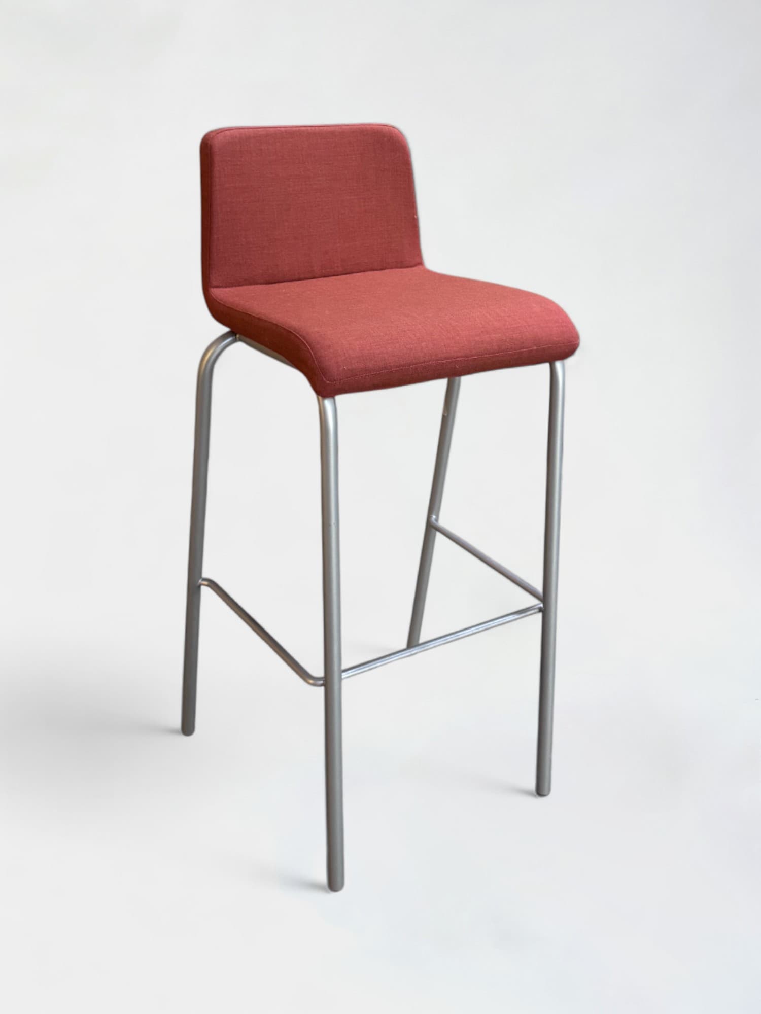 Steelcase terracotta High fabric chair with grey legs-0