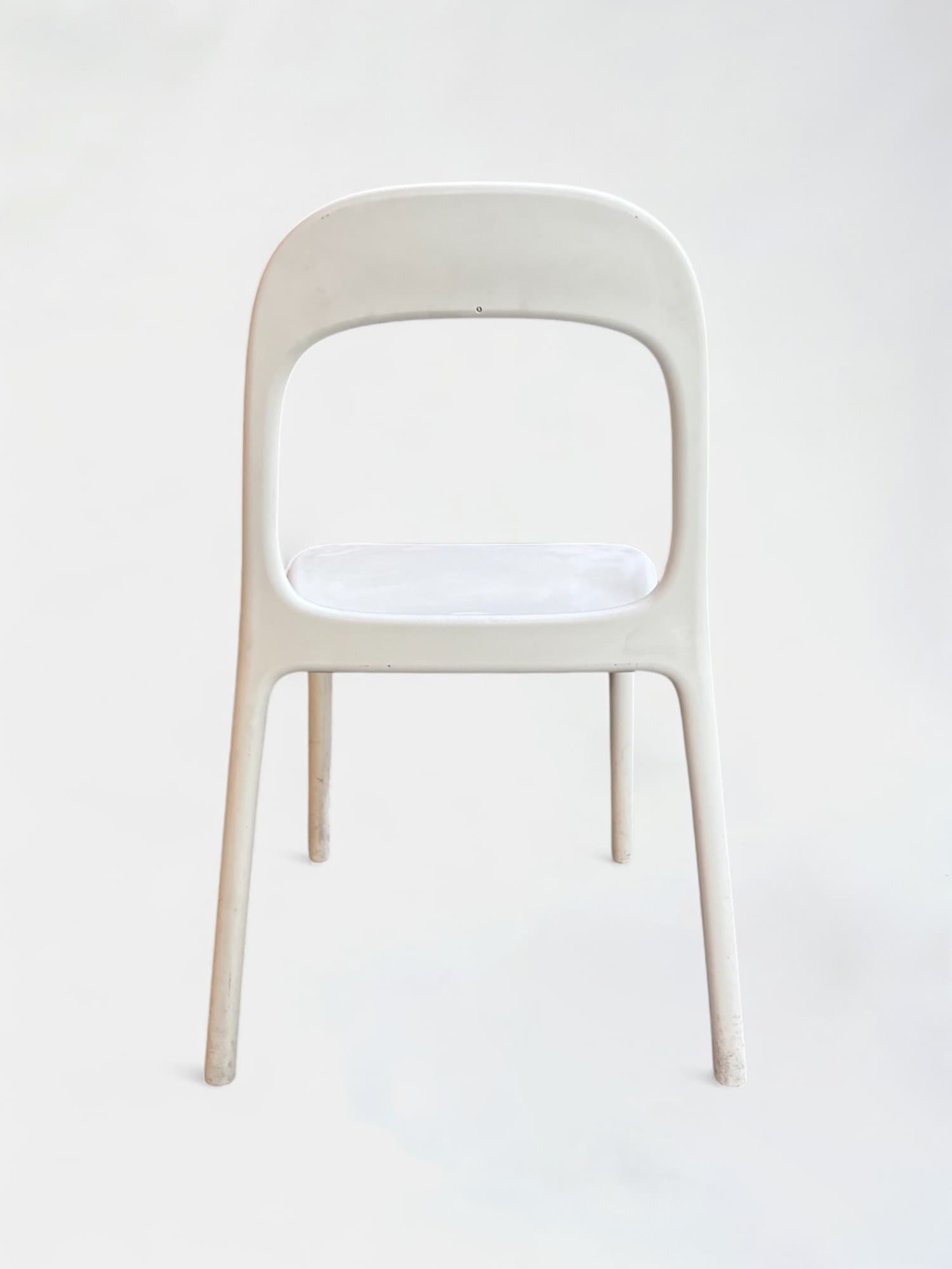 IKEA urban White Plastic Chair with Ergonomic Backrest and Integrated Handle-3