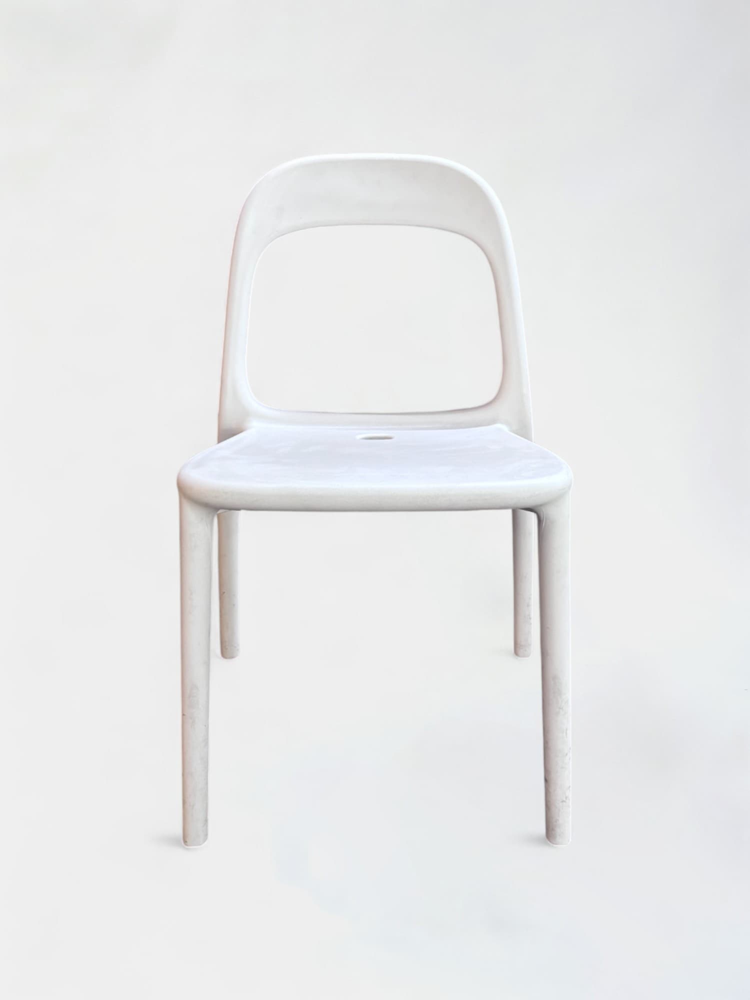 IKEA urban White Plastic Chair with Ergonomic Backrest and Integrated Handle-1