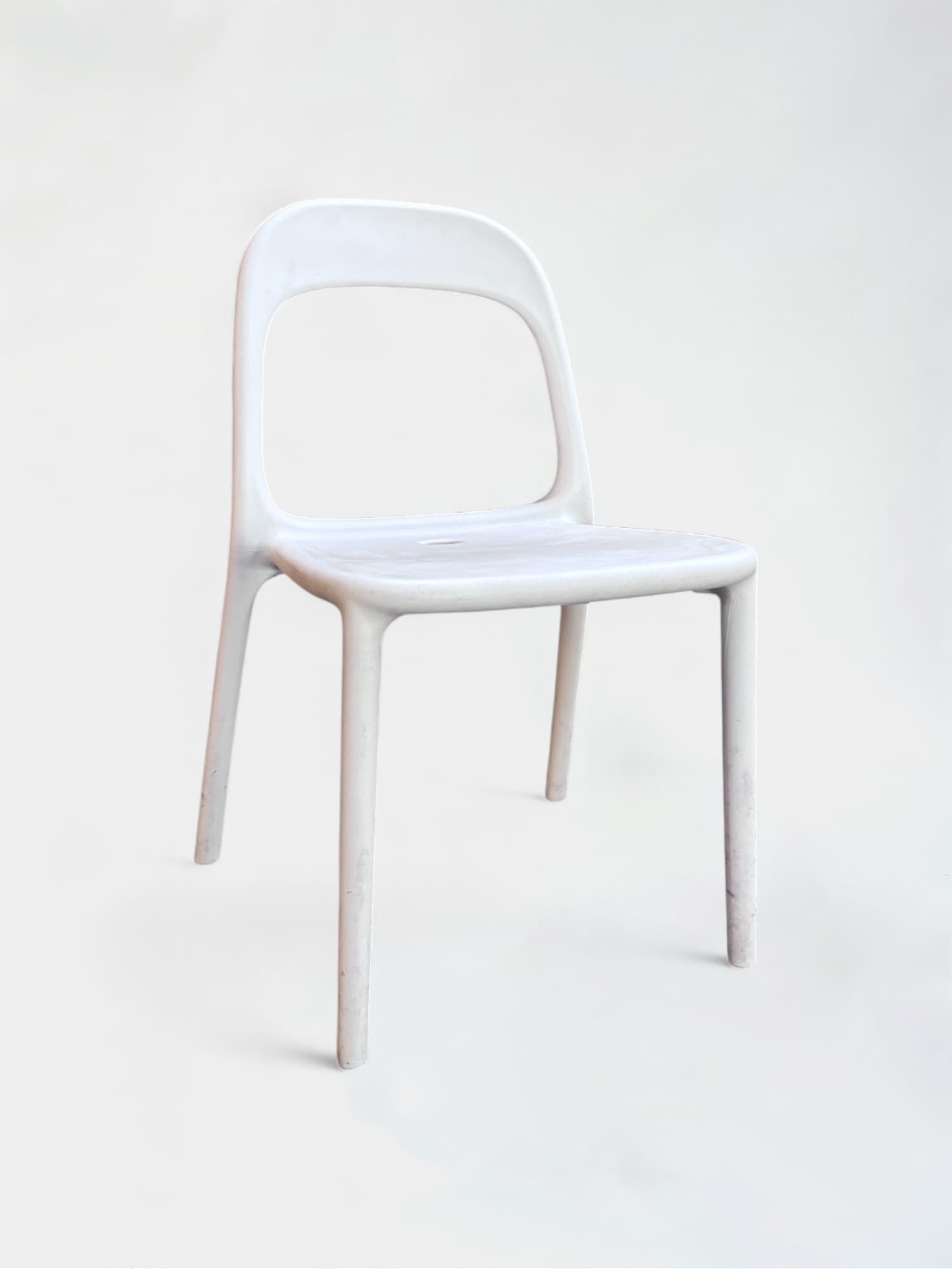 IKEA urban White Plastic Chair with Ergonomic Backrest and Integrated Handle-0
