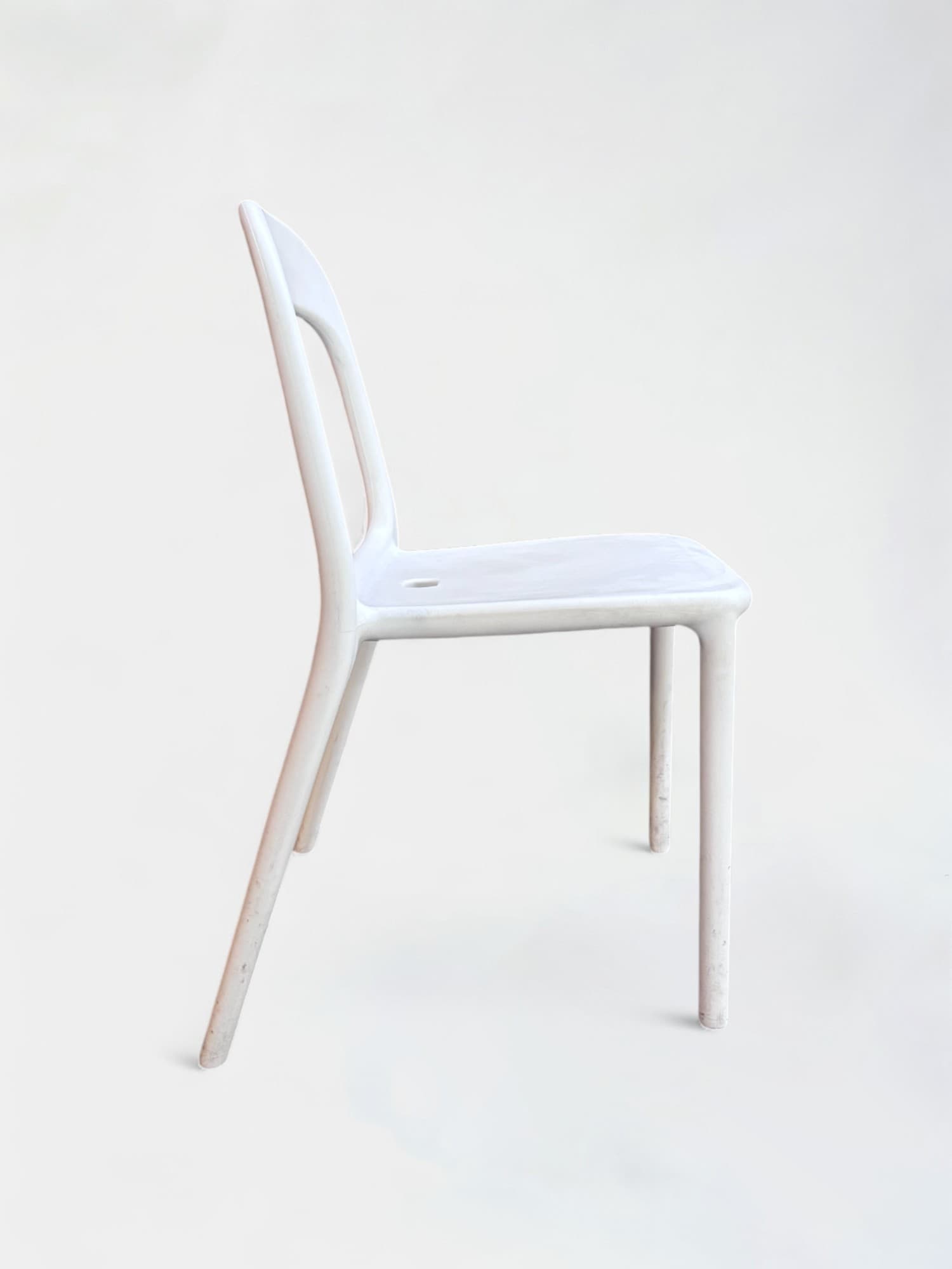 IKEA urban White Plastic Chair with Ergonomic Backrest and Integrated Handle-2