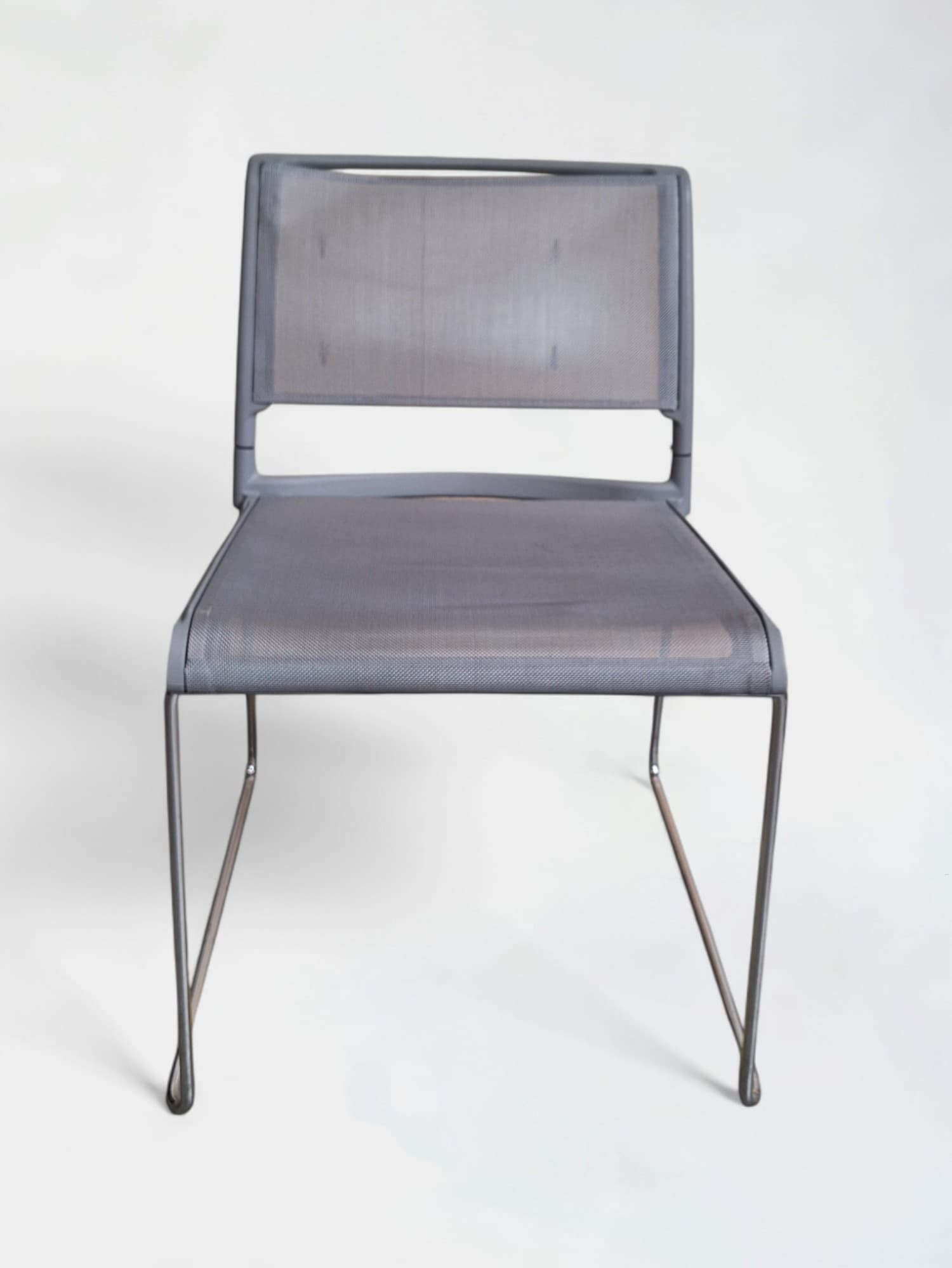 Wilkhahn grey mesh stackable Meeting chair-1