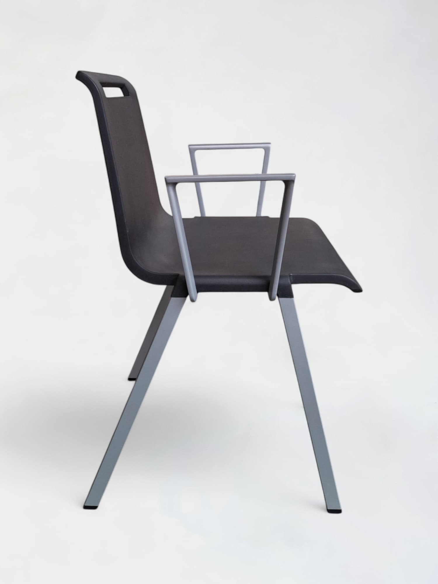 MIT Actiu dark grey plastic meeting chair without armrests-2