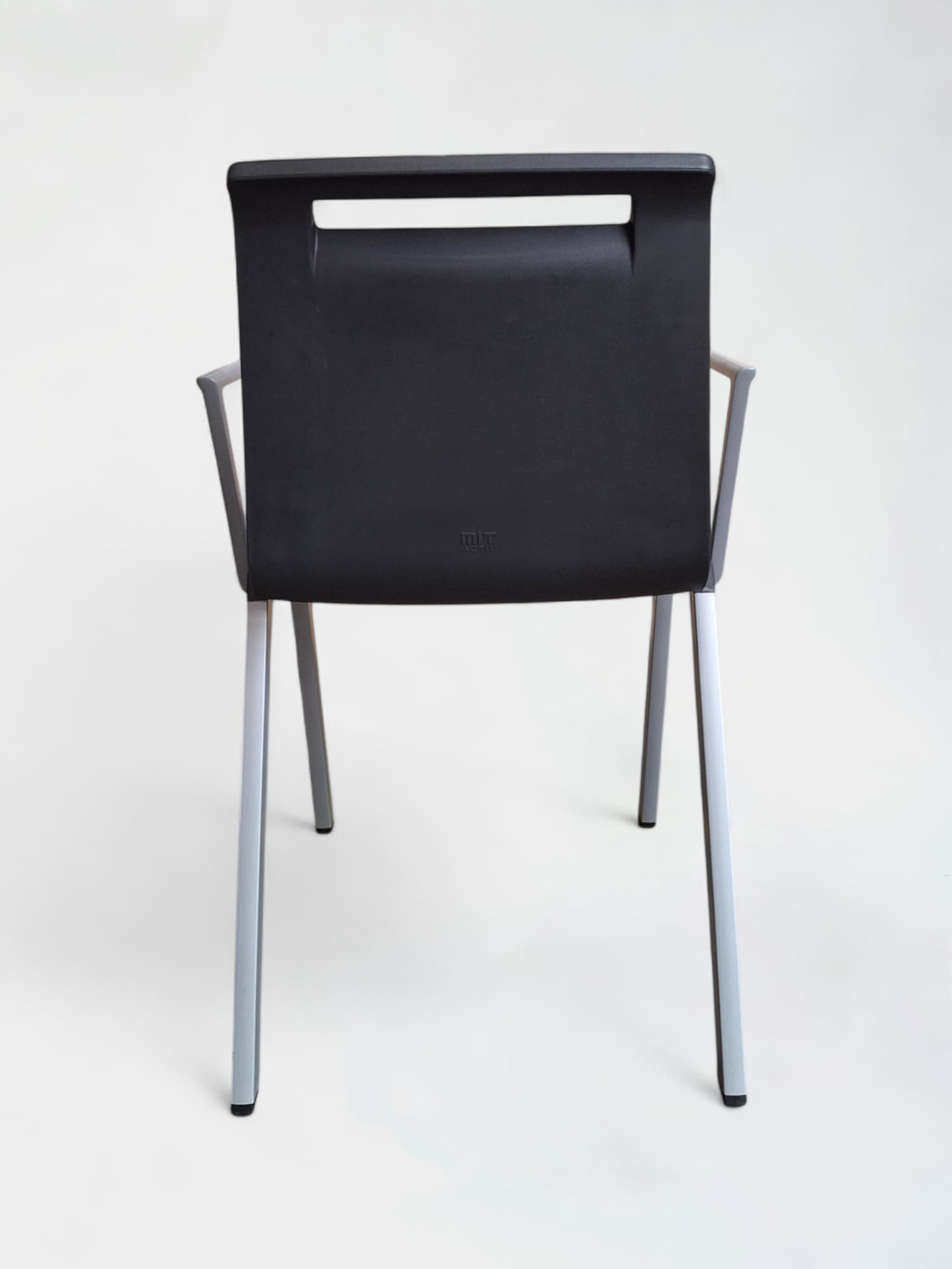 MIT Actiu dark grey plastic meeting chair without armrests-3
