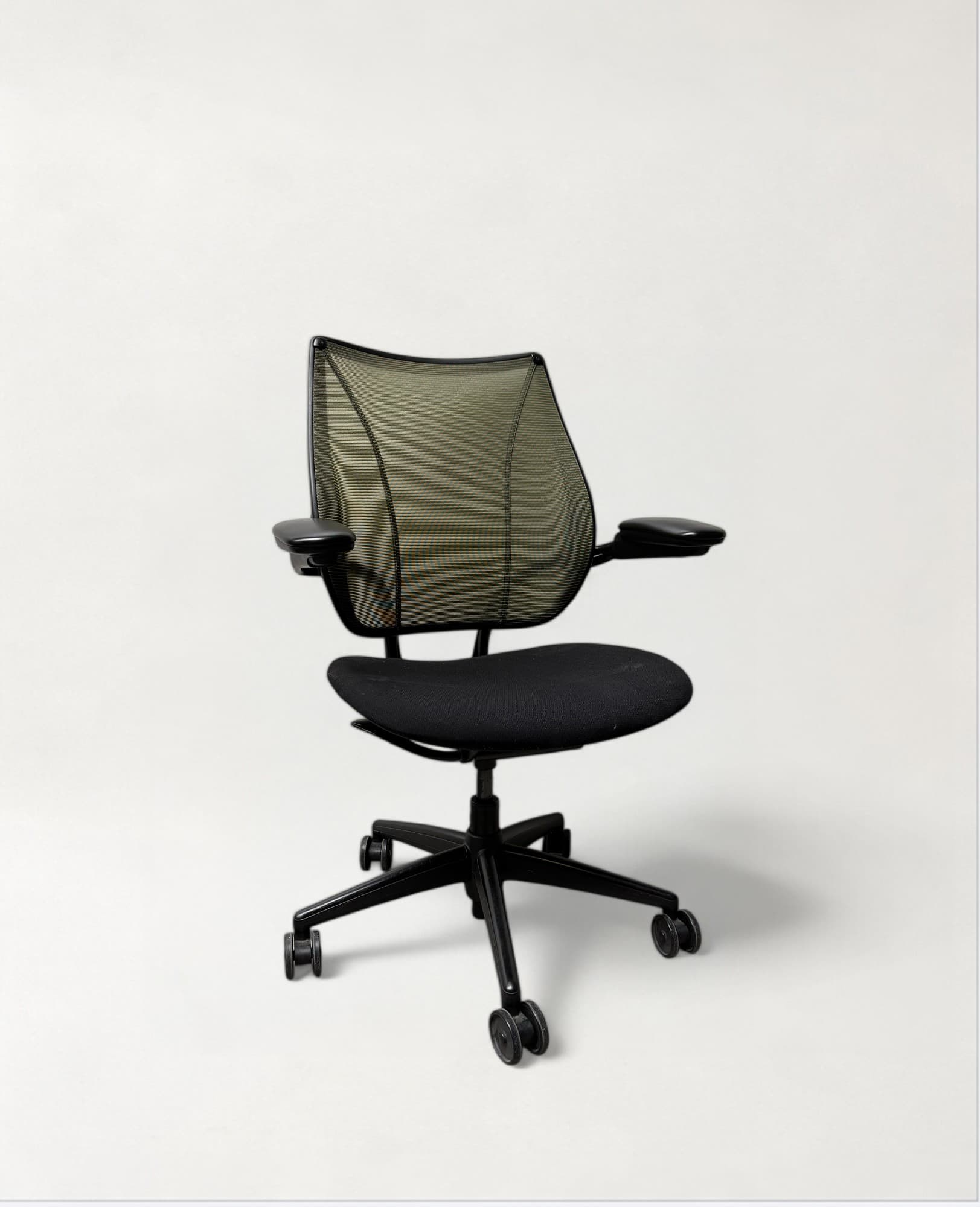 Humanscale Dark Yellow Mesh Office Chair with Adjustable Armrests-0