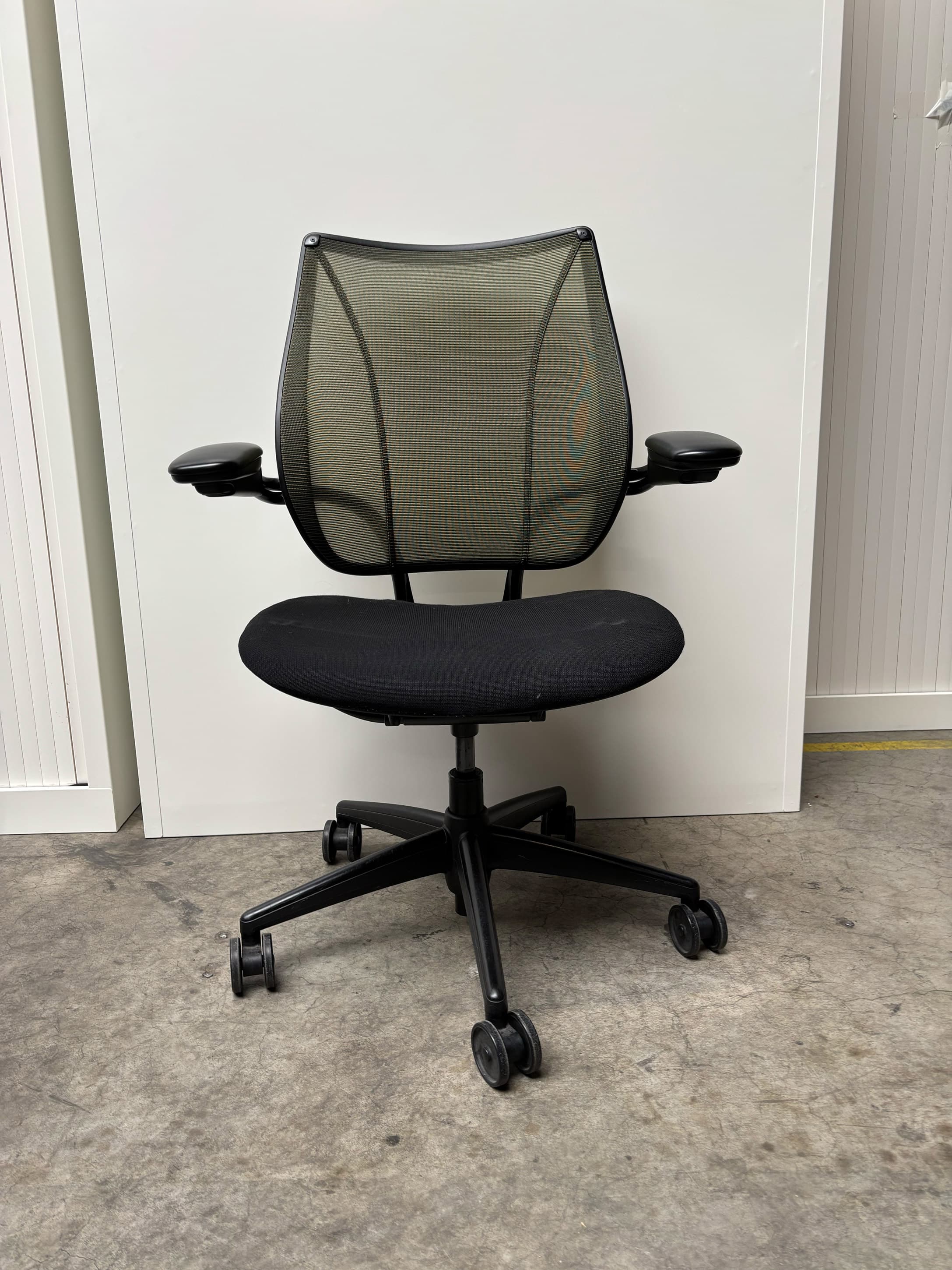 Humanscale Dark Yellow Mesh Office Chair with Adjustable Armrests-1