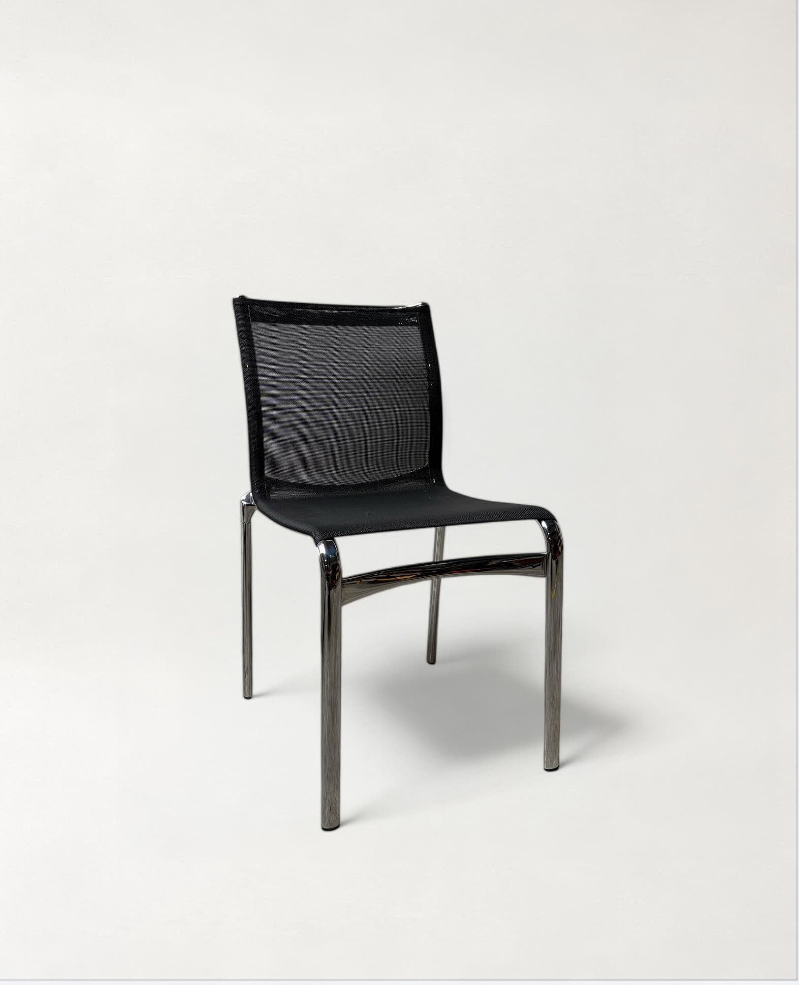 Black Mesh meeting Chair with Chrome Frame-0