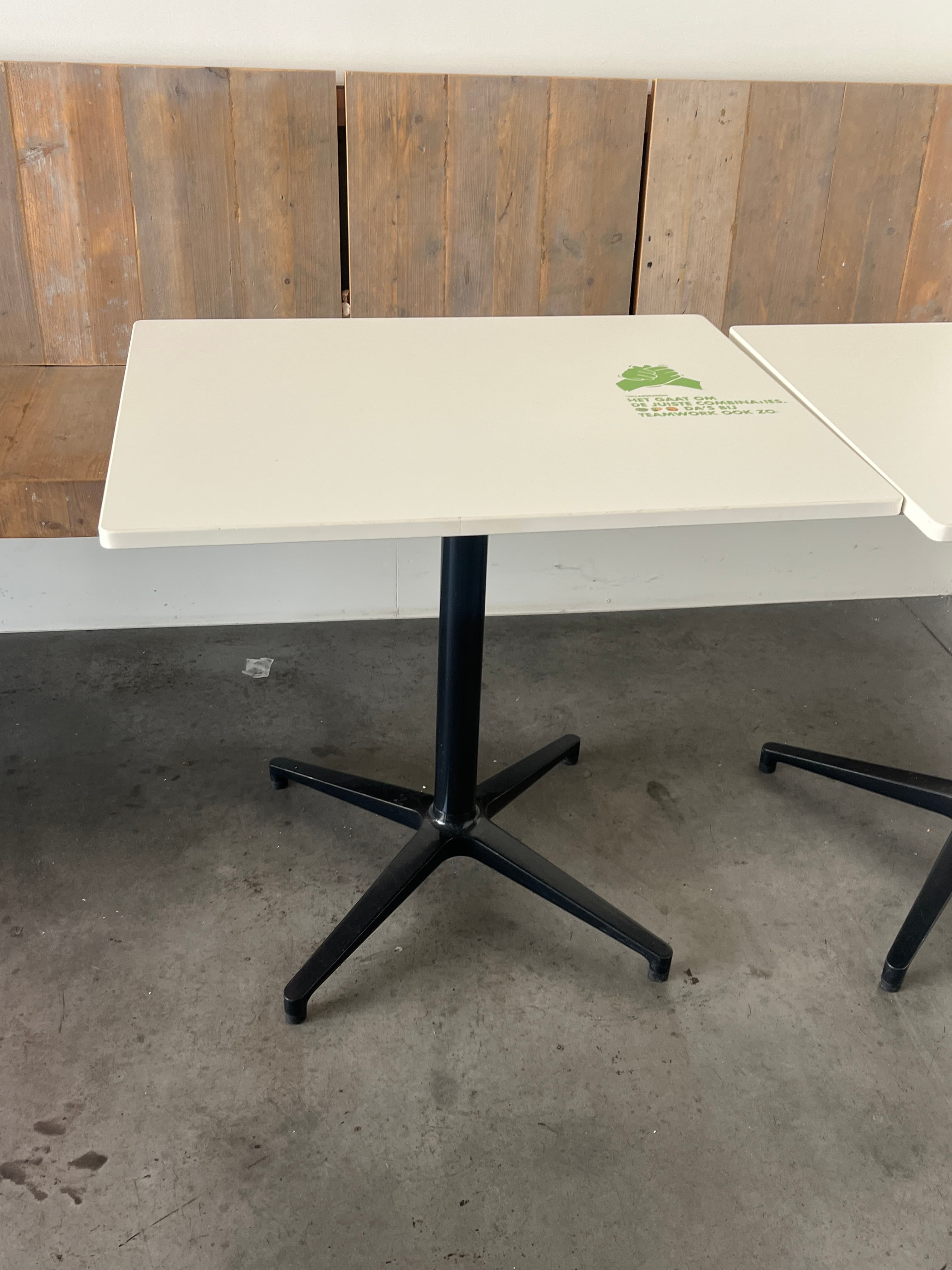 Vitra White rectancular bistro table with black feet-1